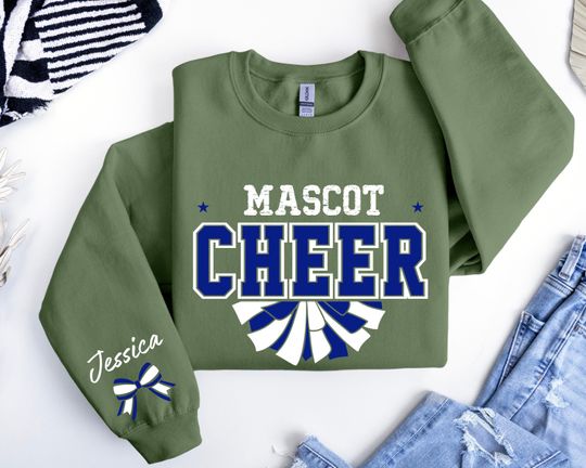 Custom Cheer Sweatshirt,Blue and White Cheer Sweater ,Cheer Squad Sweaters - Image 14