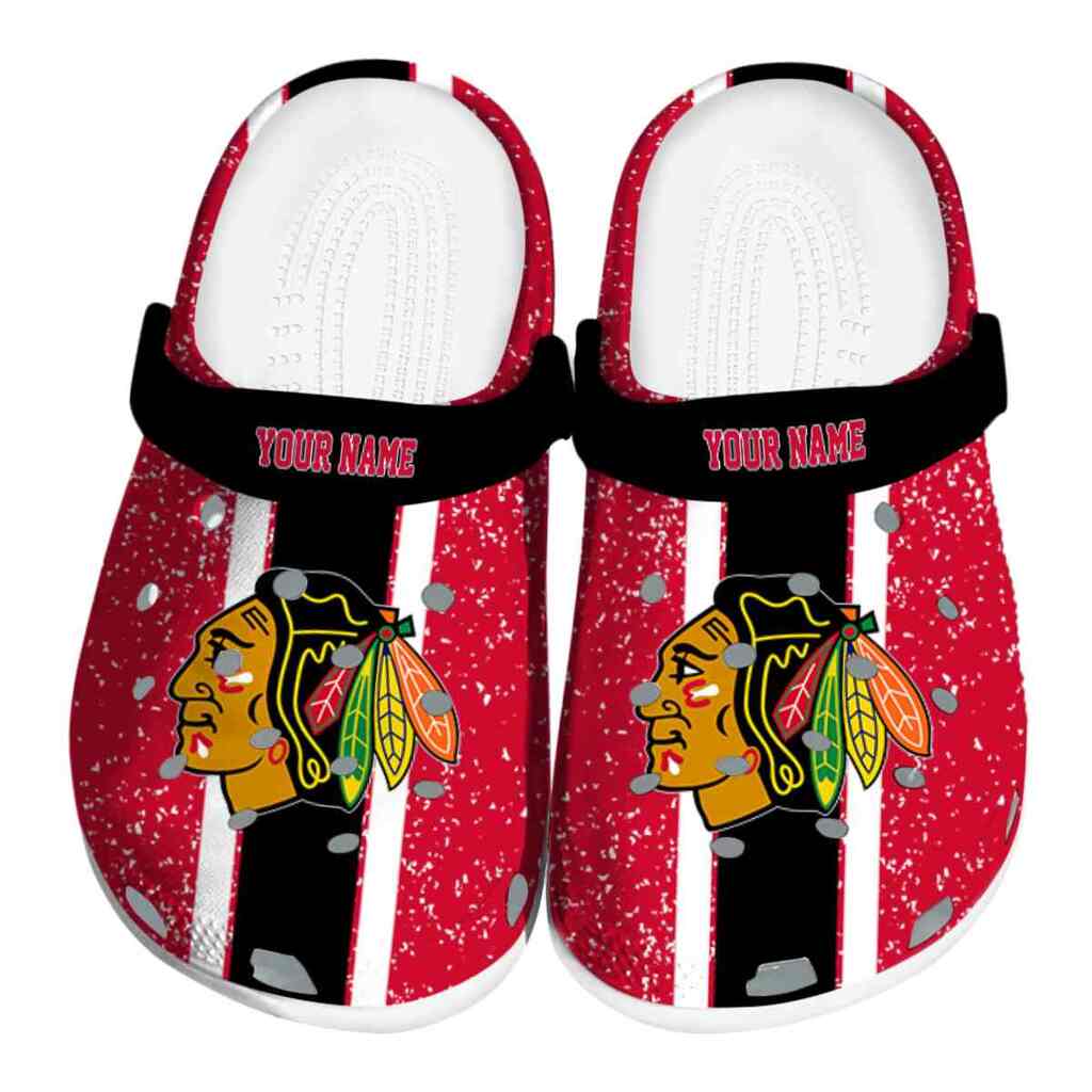 Custom Chicago Blackhawks Vertical Stripes ClogTVC1801868