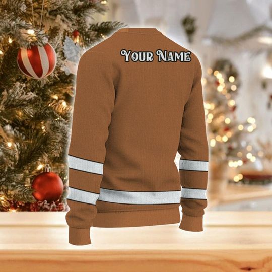 Custom Christmas Funny Holiday Ginger Bread Suit Ugly Sweater TKA79, Ginger Bread Cosplay Ugly Sweater - Image 9