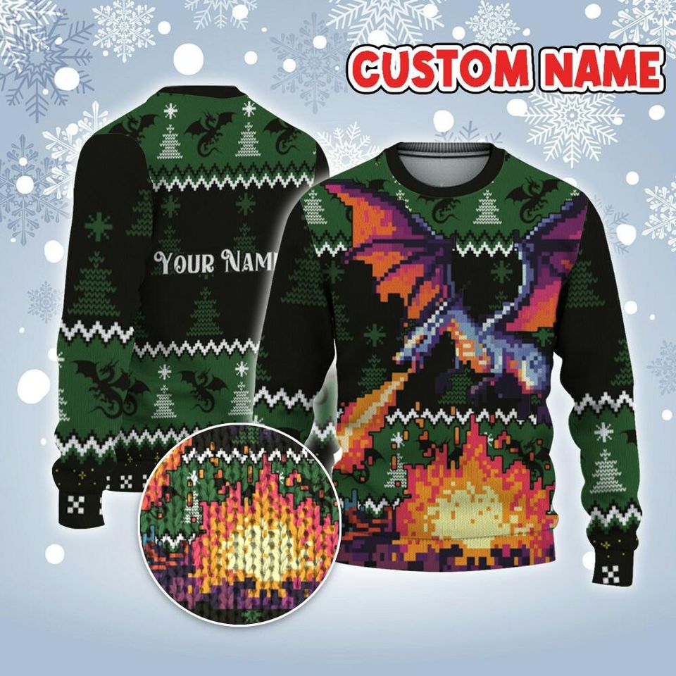 Custom Christmas Funny Super Cool Dragon Ugly Sweater