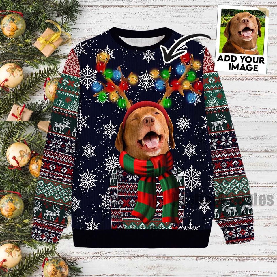 Custom Christmas Ugly Sweater, Personalize Face Ugly Sweater