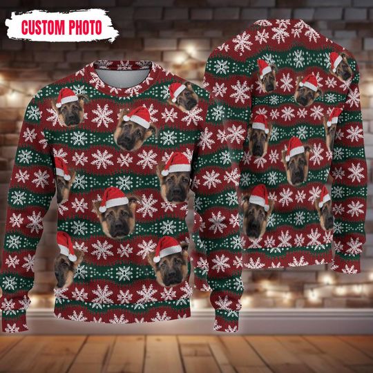 Custom Christmas Ugly Sweater,Funny face Sweatshirt,Custom Face Sweater,Pullover Sweater Christmas Party Gifts - Image 5