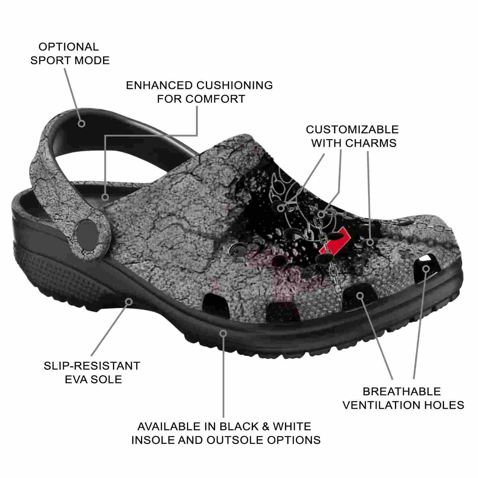 Custom Cincinnati Bearcats Cracked Ground Texture ClogTVC1801747 - Image 5