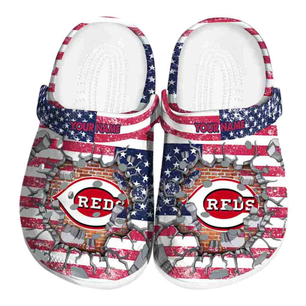 Custom Cincinnati Reds Freedom Splinter ClogTVC1801185