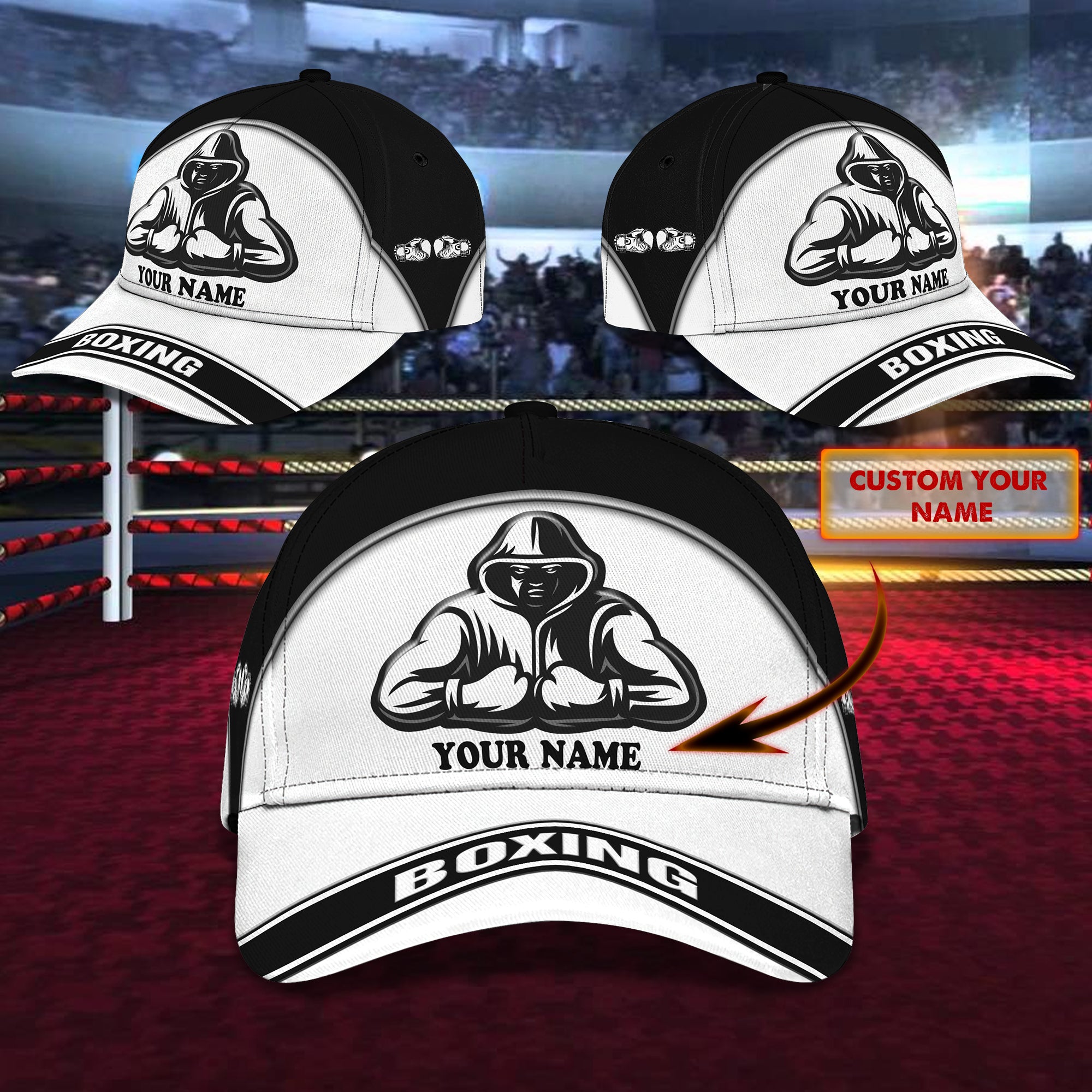 Custom Classic Boxing Cap - Personalized Name Trucker Hats Custom Hats Gifts For Men & Women