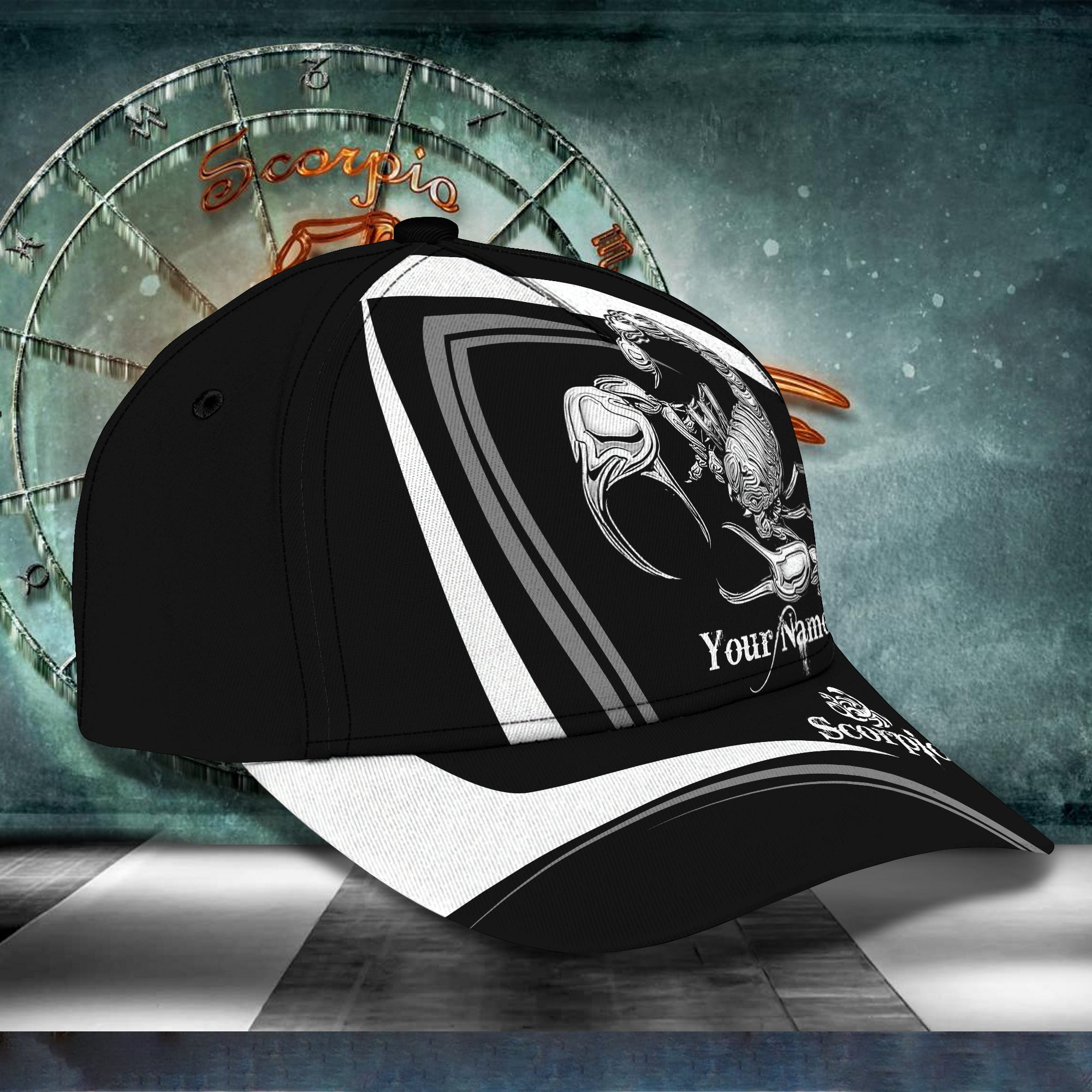 Custom Classic Cap Black Cap Scorpio Zodiac - Personalized Name Trucker Hats Custom Hats Gifts For Men & Women