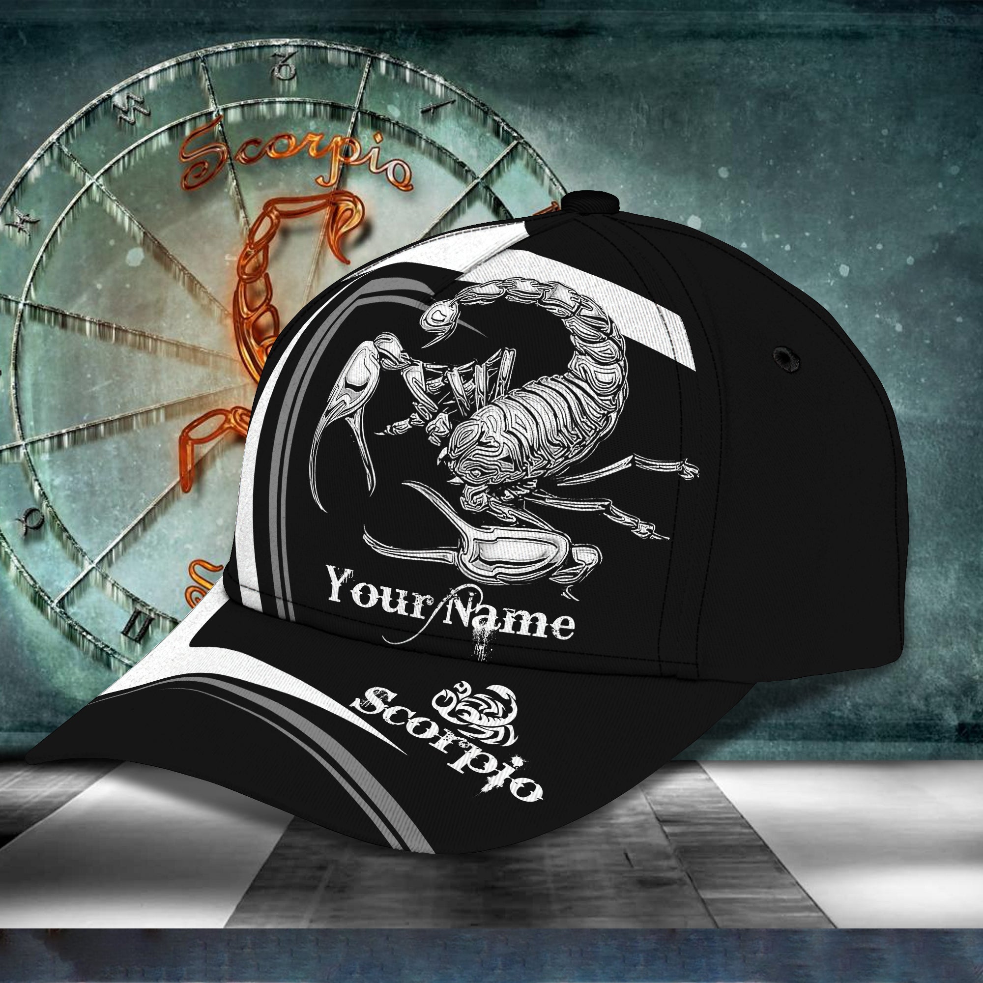 Custom Classic Cap Black Cap Scorpio Zodiac - Personalized Name Trucker Hats Custom Hats Gifts For Men & Women