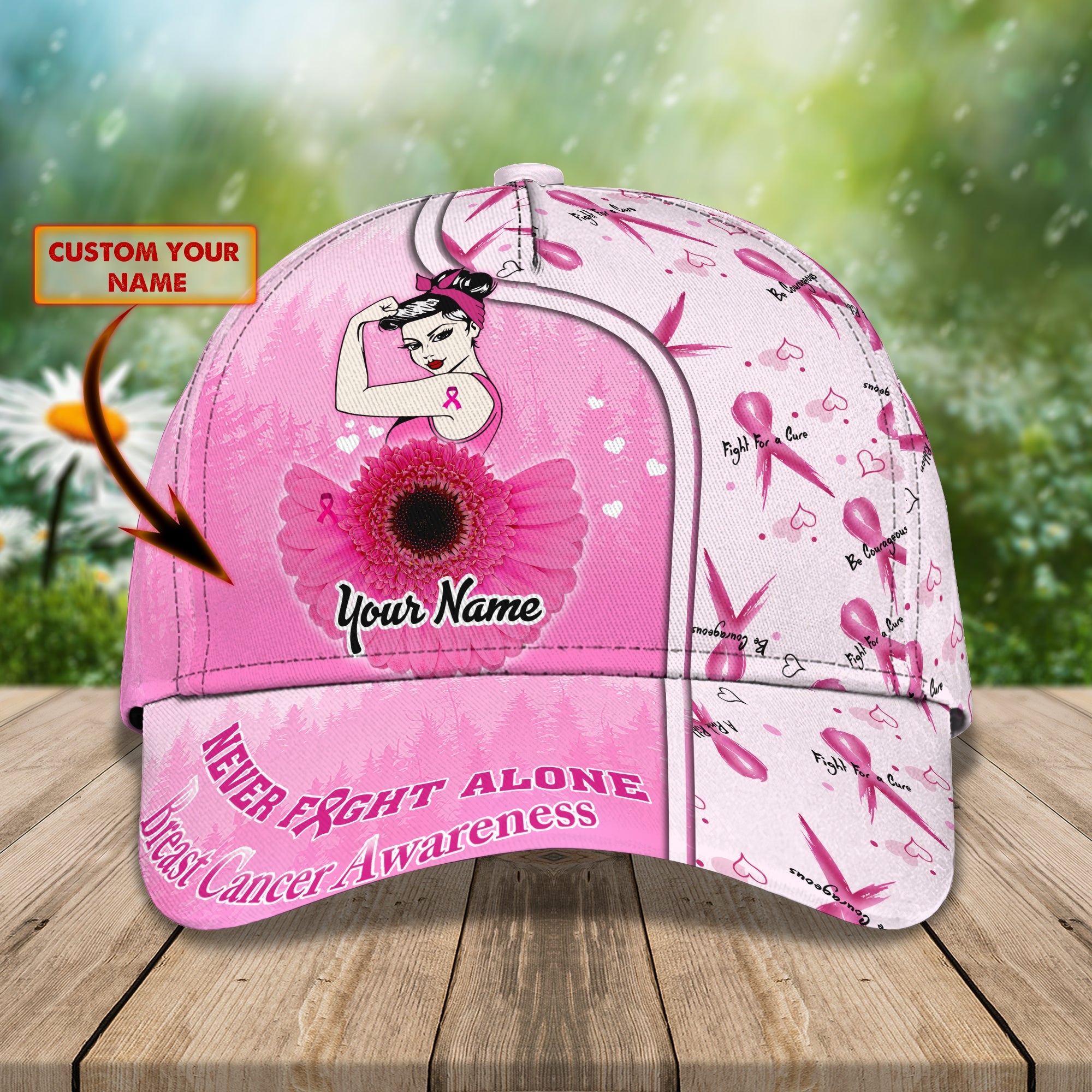 Custom Classic Cap For Breast Cancer Awareness - Personalized Gift For Breast Cancer Warriors Trucker Hats Custom Hats Gifts For Men & Women