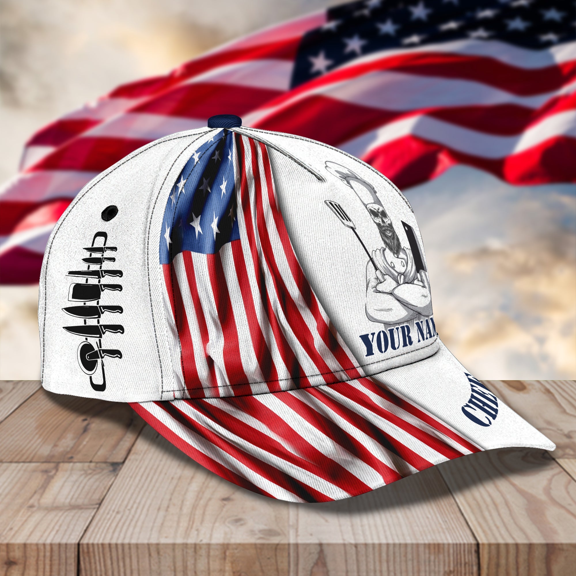 Custom Classic Cap For Chef - Personalized Name Cap For Culinary Enthusiast Trucker Hats Custom Hats Gifts For Men & Women