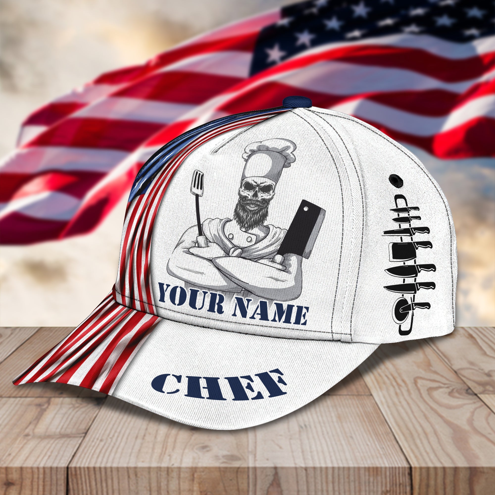 Custom Classic Cap For Chef - Personalized Name Cap For Culinary Enthusiast Trucker Hats Custom Hats Gifts For Men & Women