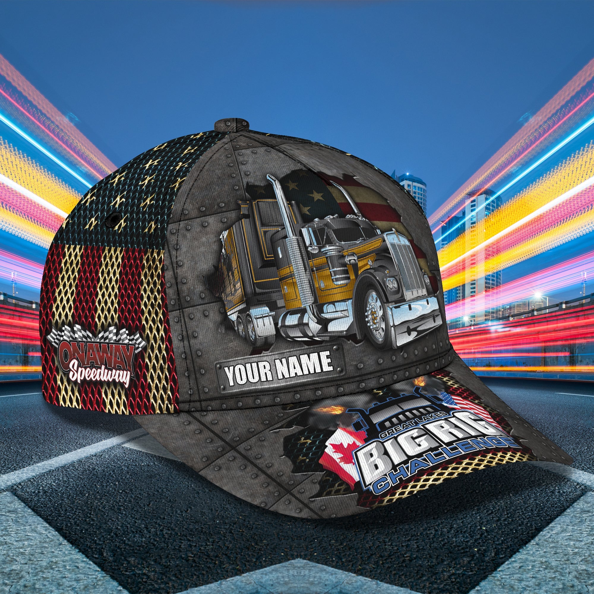 Custom Classic Cap Gift for Trucker Big Rig Challenge - Personalized Name Trucker Hats Custom Hats Gifts For Men & Women