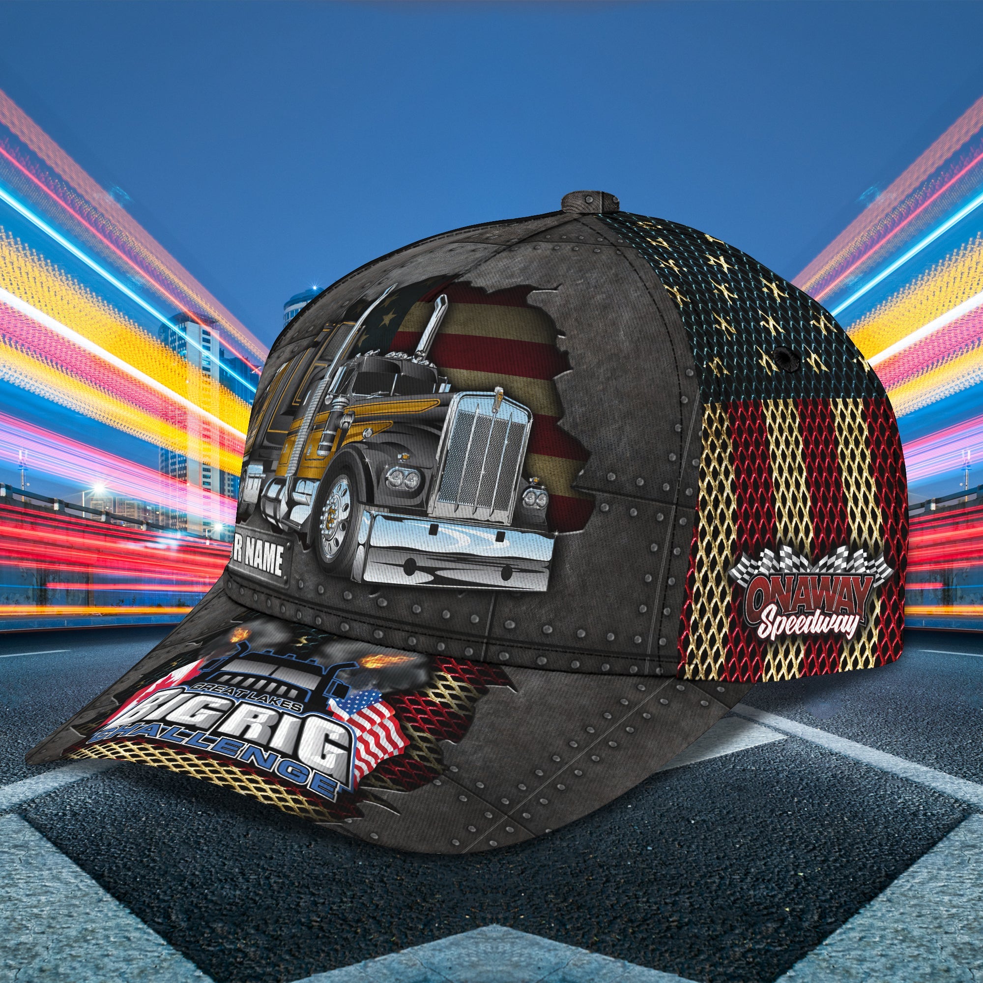 Custom Classic Cap Gift for Trucker Big Rig Challenge - Personalized Name Trucker Hats Custom Hats Gifts For Men & Women