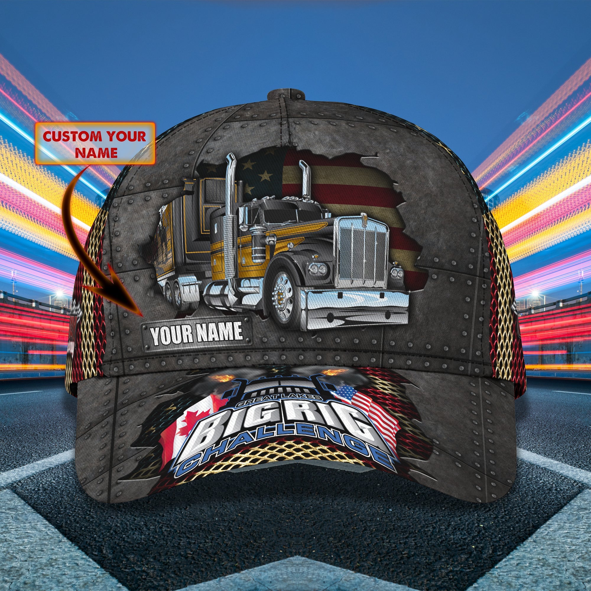 Custom Classic Cap Gift for Trucker Big Rig Challenge - Personalized Name Trucker Hats Custom Hats Gifts For Men & Women