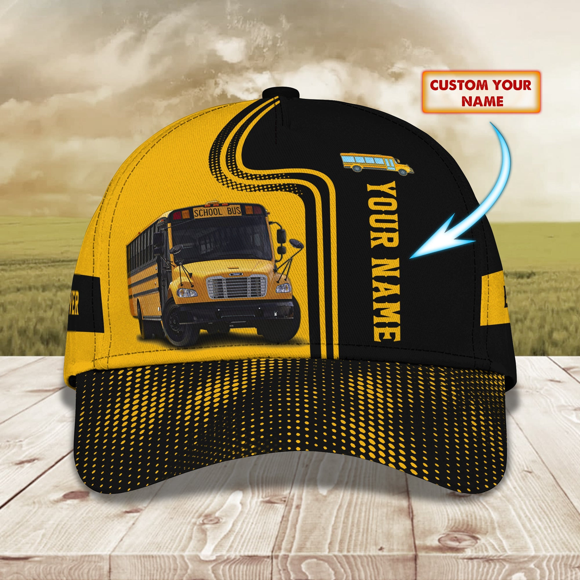 Custom Classic Cap - Personalized Bus Driver Name Cap Trucker Hats Custom Hats Gifts For Men & Women