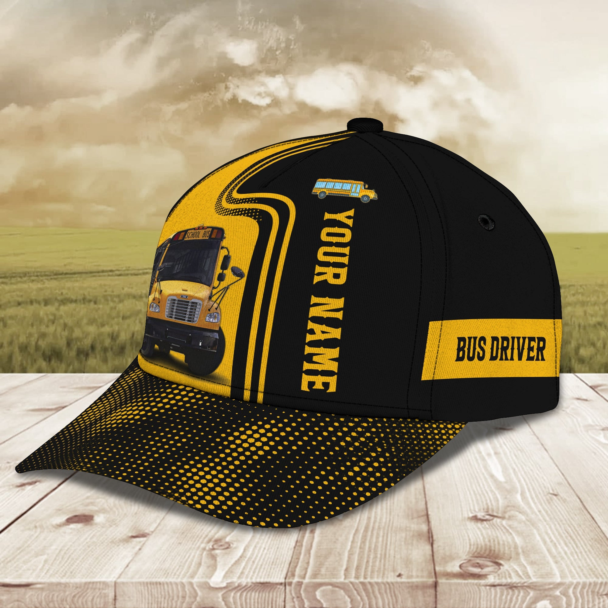 Custom Classic Cap - Personalized Bus Driver Name Cap Trucker Hats Custom Hats Gifts For Men & Women