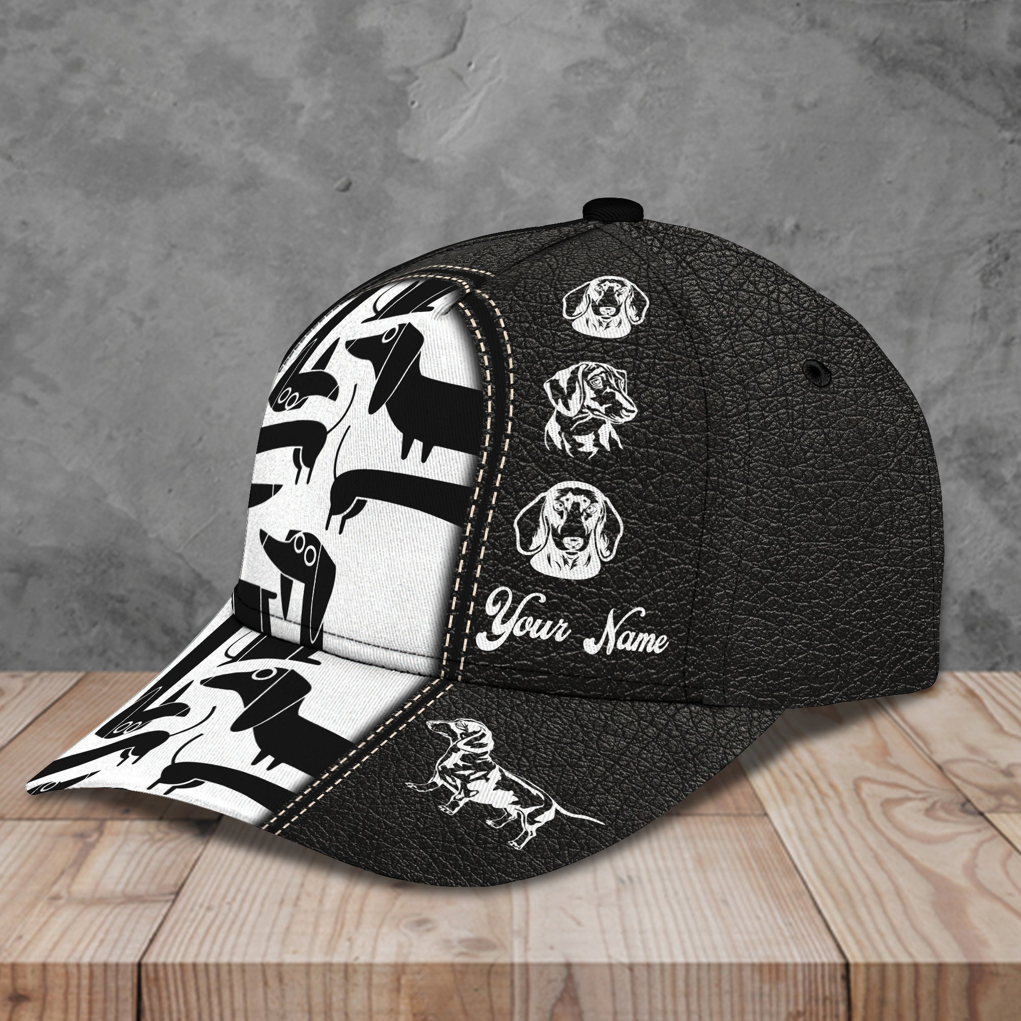 Custom Classic Cap - Personalized Dachshund Name Design Trucker Hats Custom Hats Gifts For Men & Women