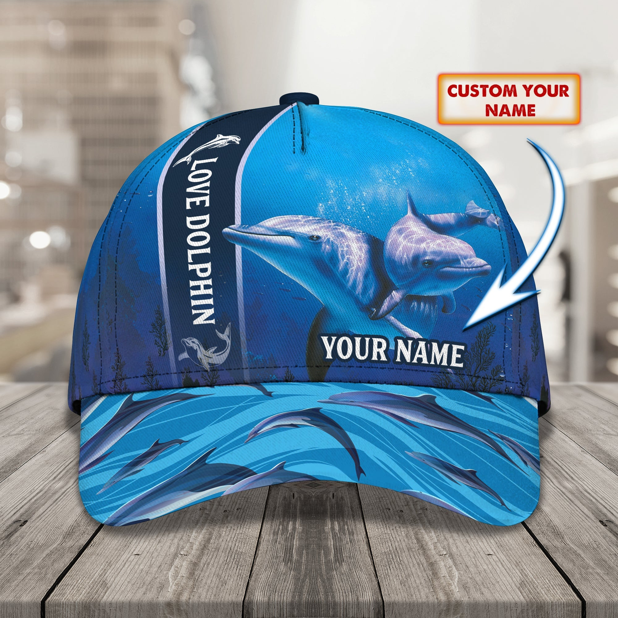 Custom Classic Cap - Personalized Dolphin Design Trucker Hats Custom Hats Gifts For Men & Women