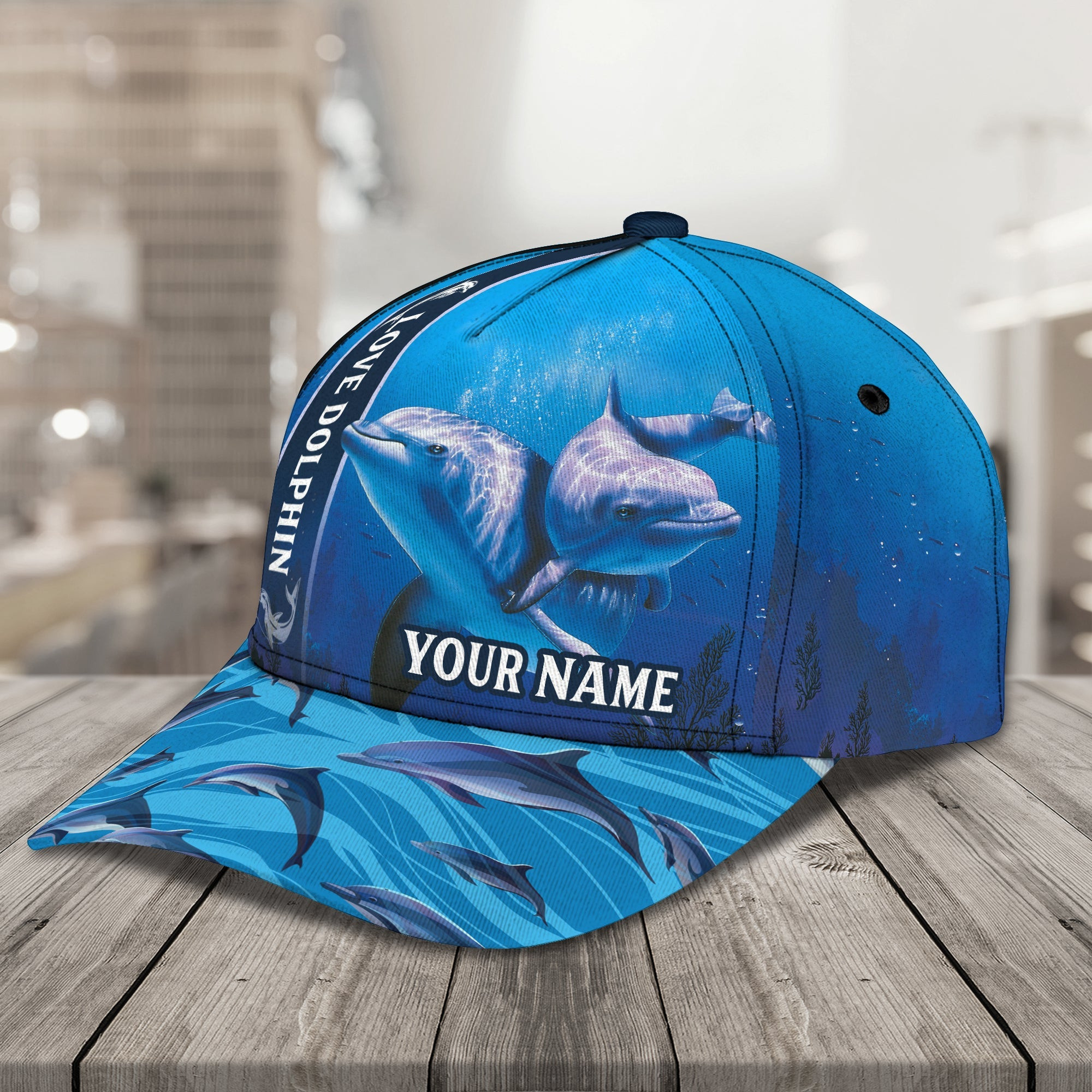 Custom Classic Cap - Personalized Dolphin Design Trucker Hats Custom Hats Gifts For Men & Women