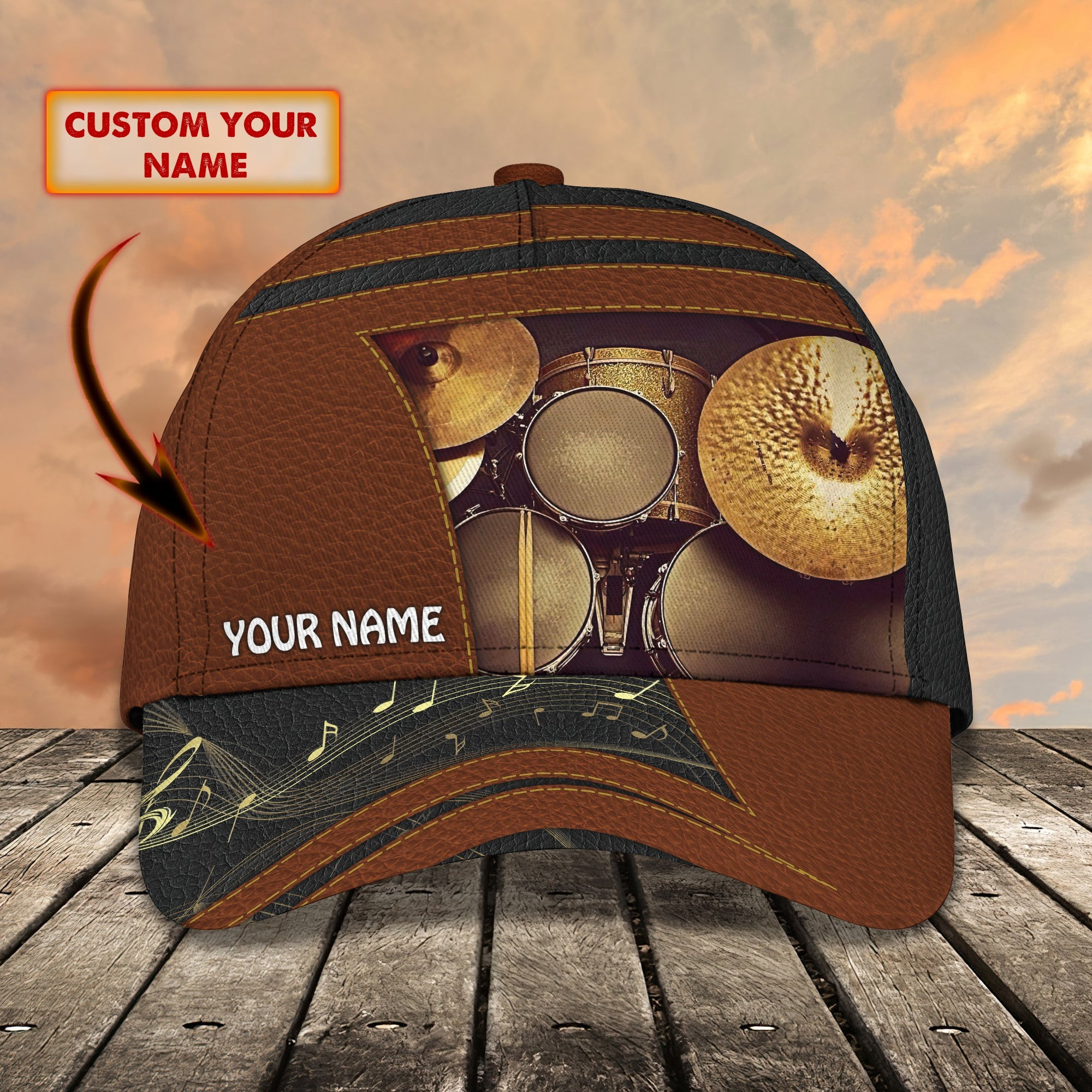 Custom Classic Cap - Personalized Drum Design Trucker Hats Custom Hats Gifts For Men & Women