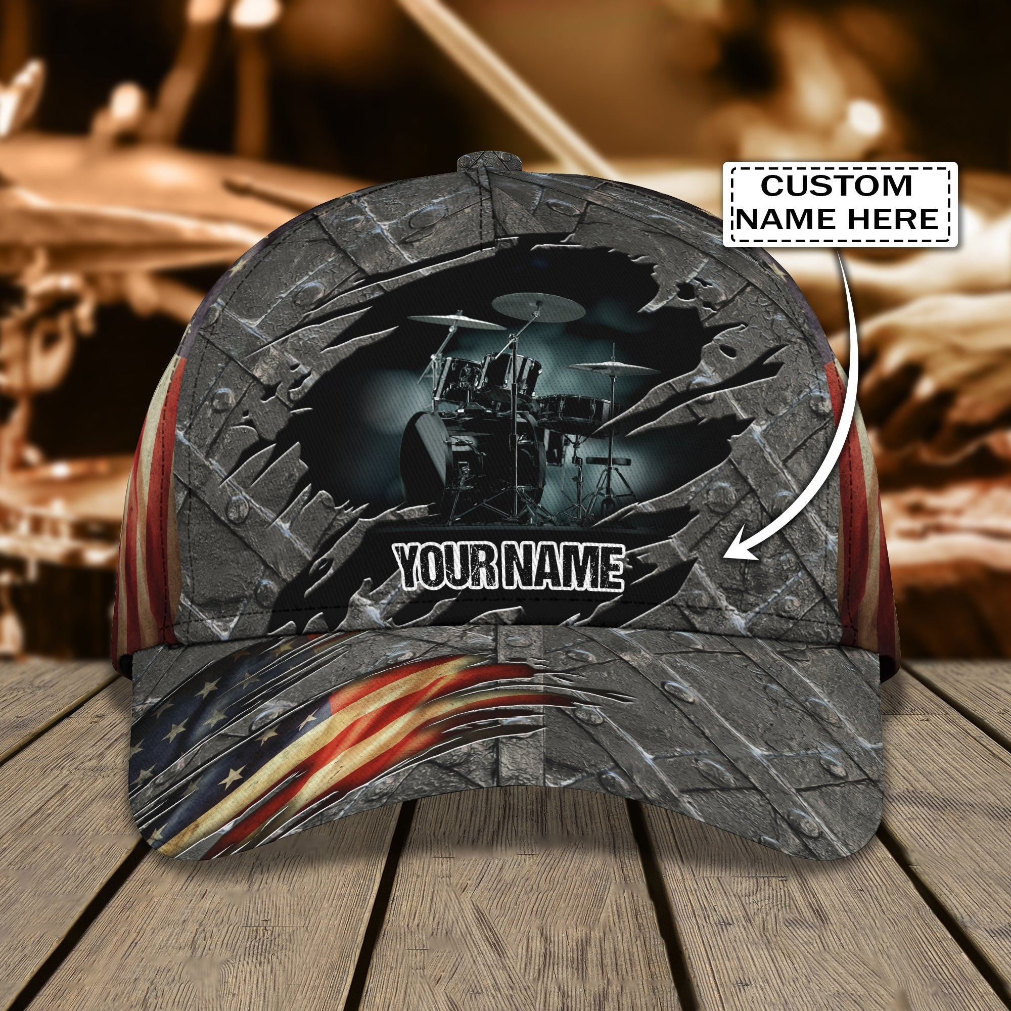 Custom Classic Cap - Personalized Drum Name Hat Trucker Hats Custom Hats Gifts For Men & Women