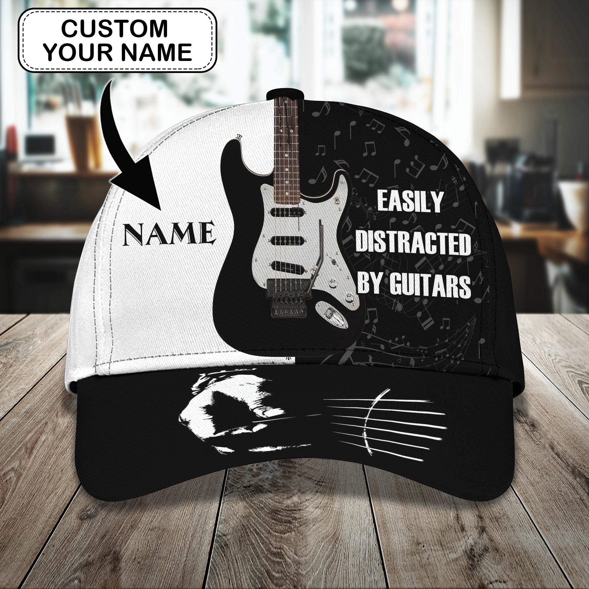 Custom Classic Cap - Personalized Electric Guitar Name Hat Trucker Hats Custom Hats Gifts For Men & Women