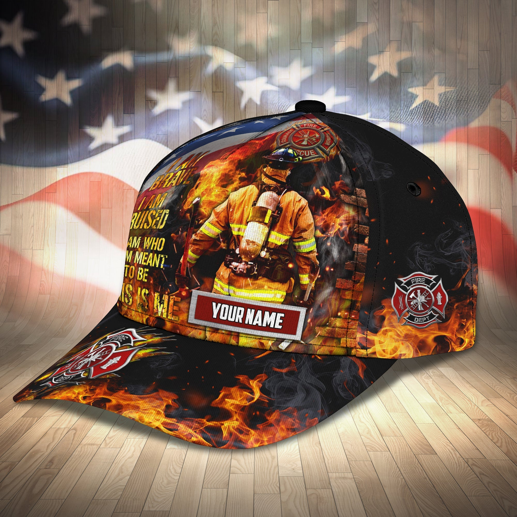 Custom Classic Cap - Personalized Firefighter Name Cap Trucker Hats Custom Hats Gifts For Men & Women