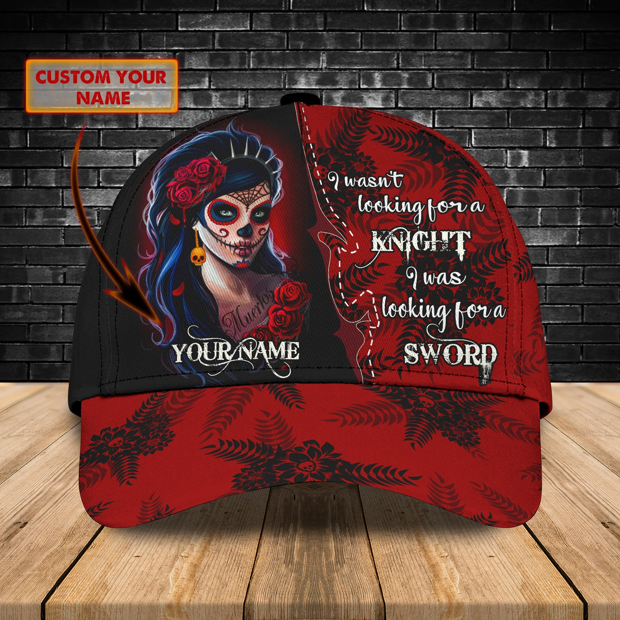 Custom Classic Cap - Personalized Girl Skull Design Trucker Hats Custom Hats Gifts For Men & Women
