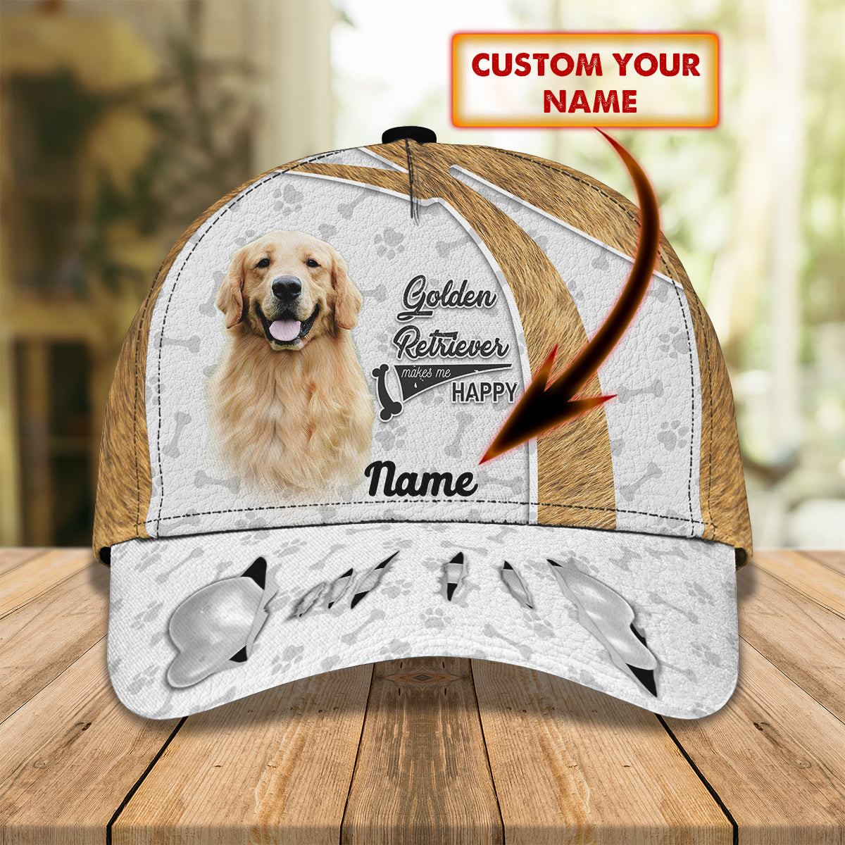 Custom Classic Cap - Personalized Golden Retriever Cap Trucker Hats Custom Hats Gifts For Men & Women