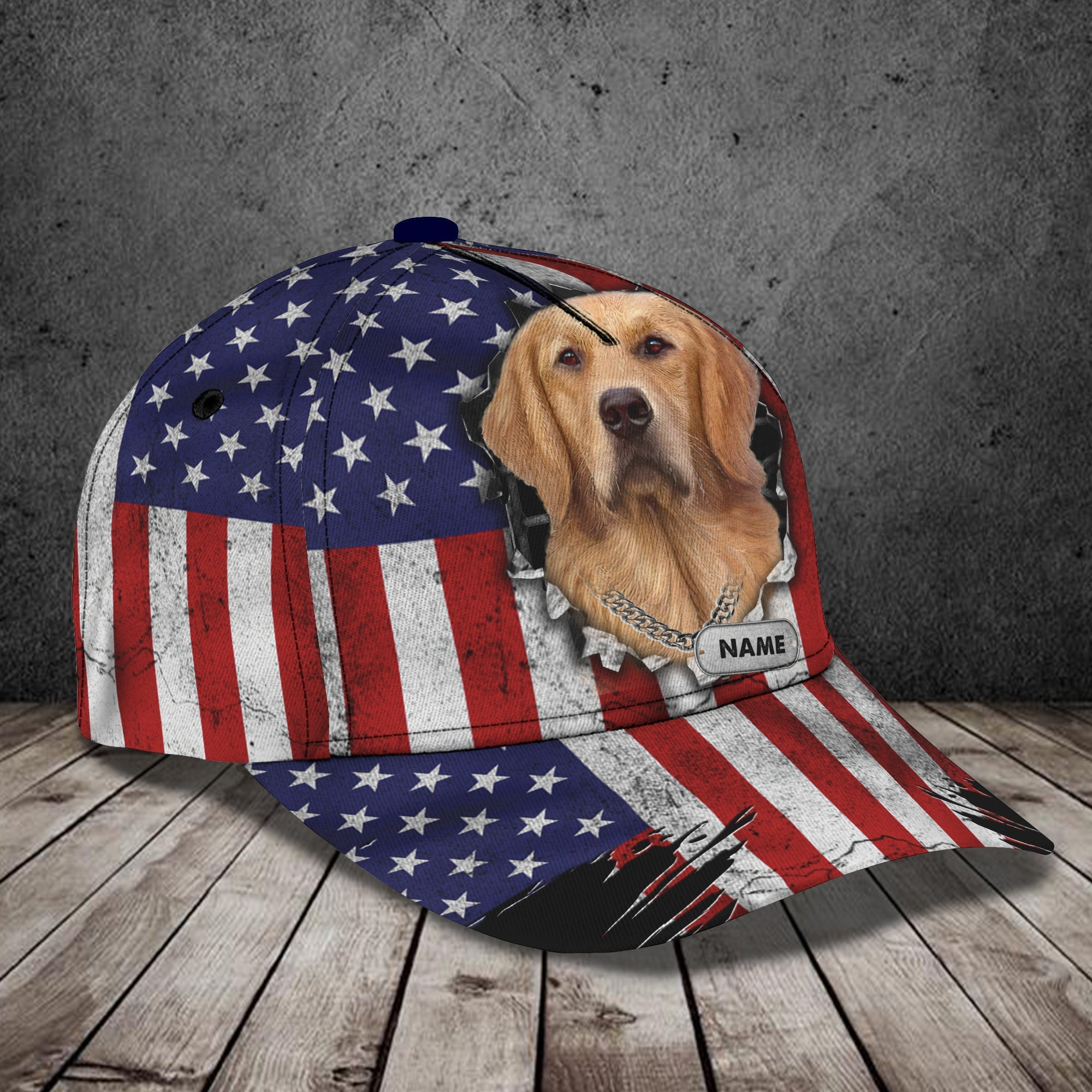 Custom Classic Cap - Personalized Golden Retriever Name Cap Trucker Hats Custom Hats Gifts For Men & Women