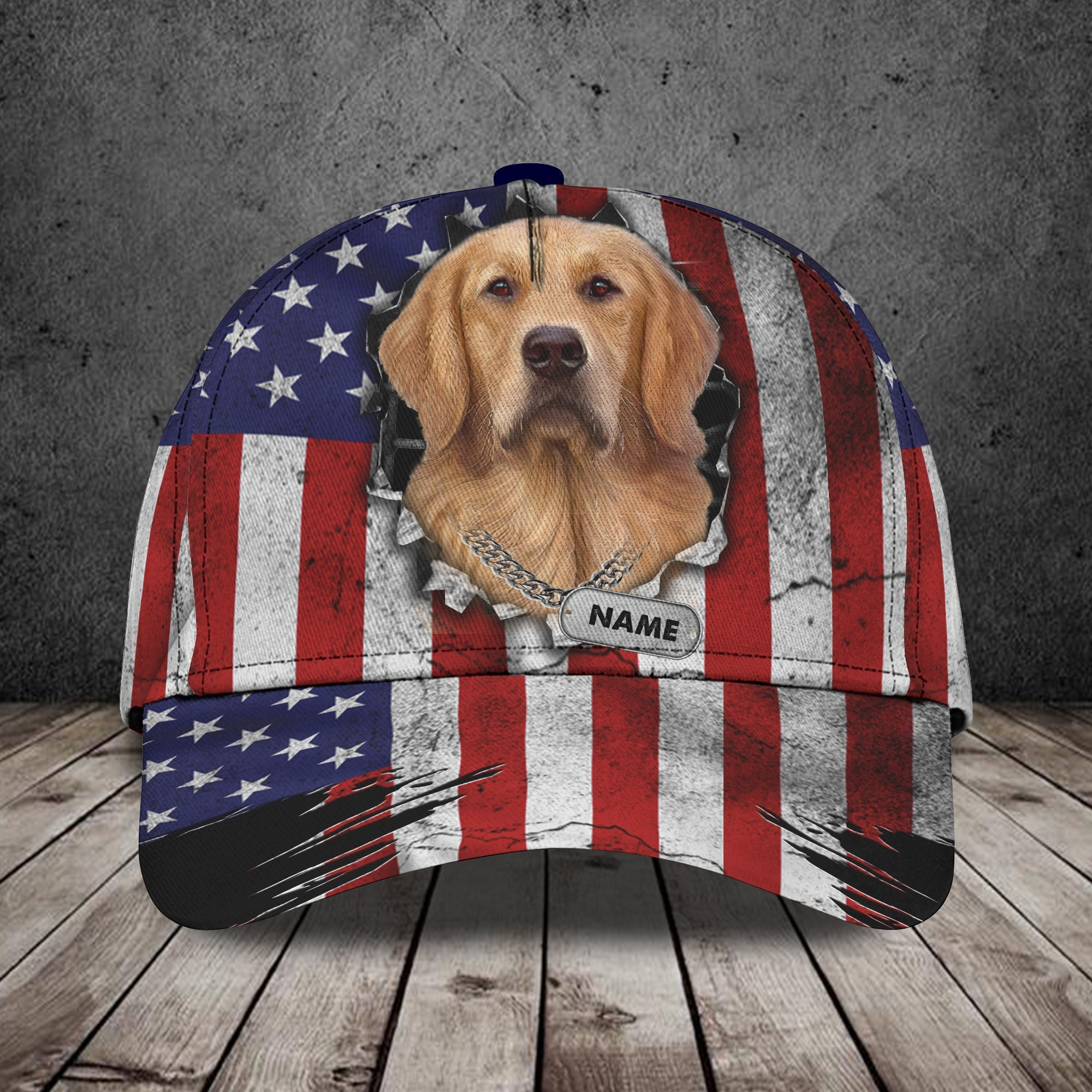 Custom Classic Cap - Personalized Golden Retriever Name Cap Trucker Hats Custom Hats Gifts For Men & Women