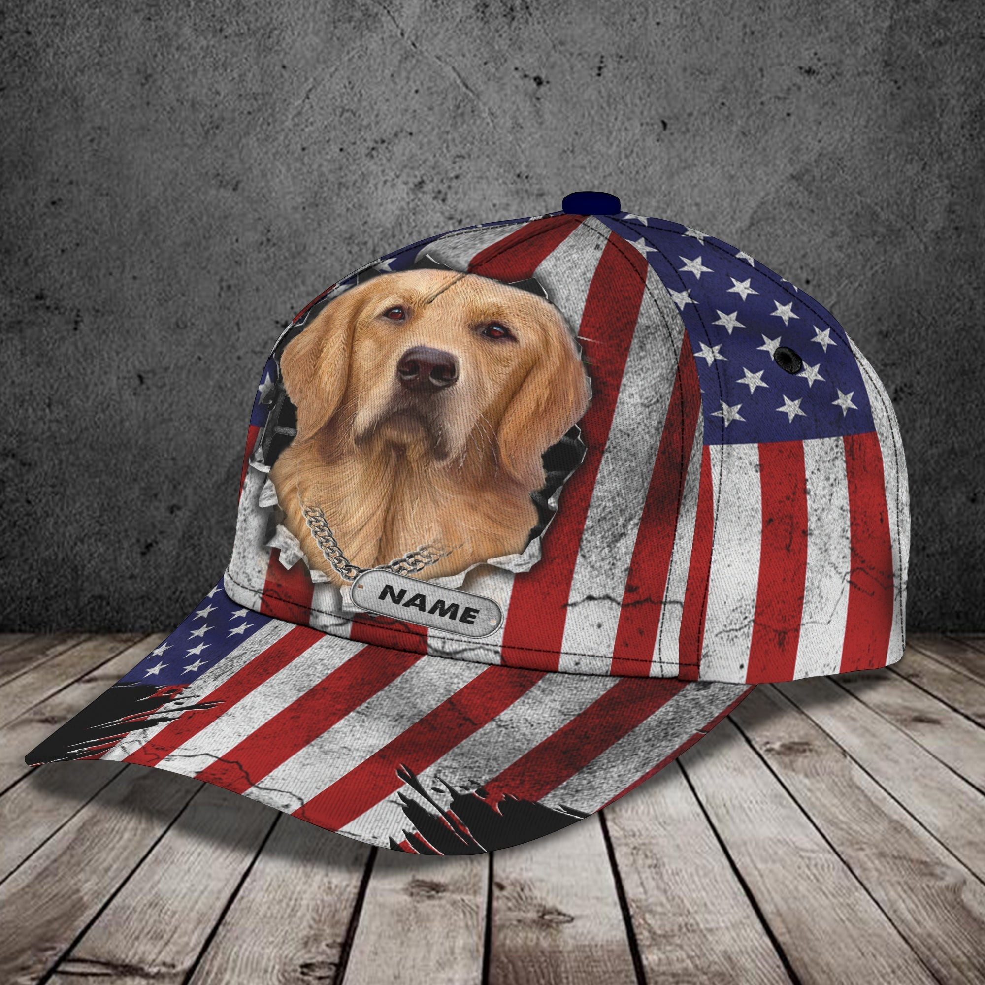 Custom Classic Cap - Personalized Golden Retriever Name Cap Trucker Hats Custom Hats Gifts For Men & Women