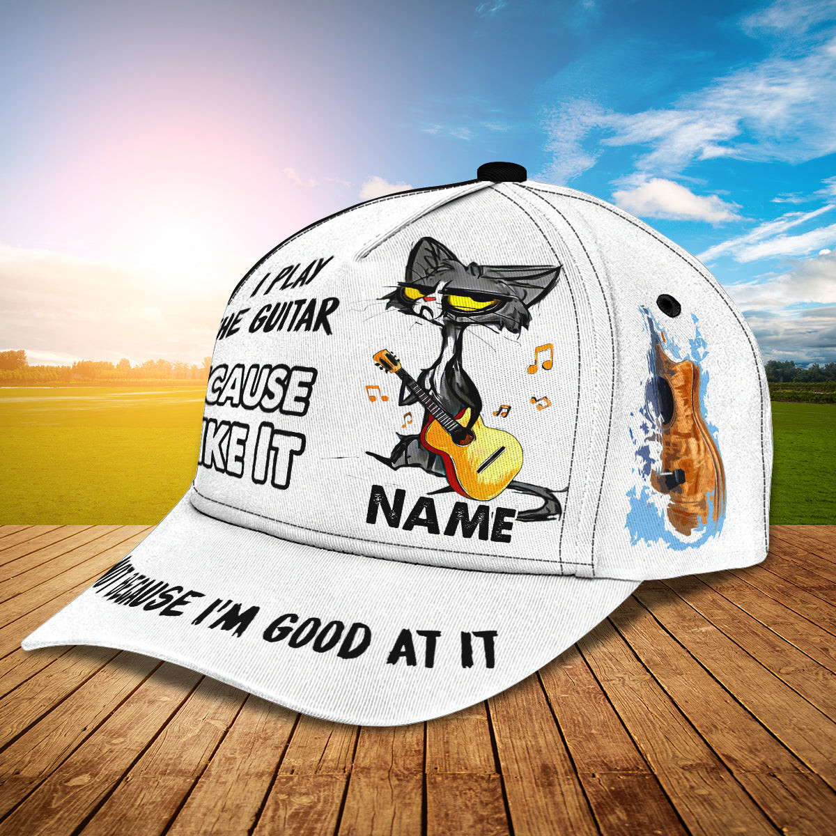 Custom Classic Cap - Personalized Guitar Lover Gift Trucker Hats Custom Hats Gifts For Men & Women