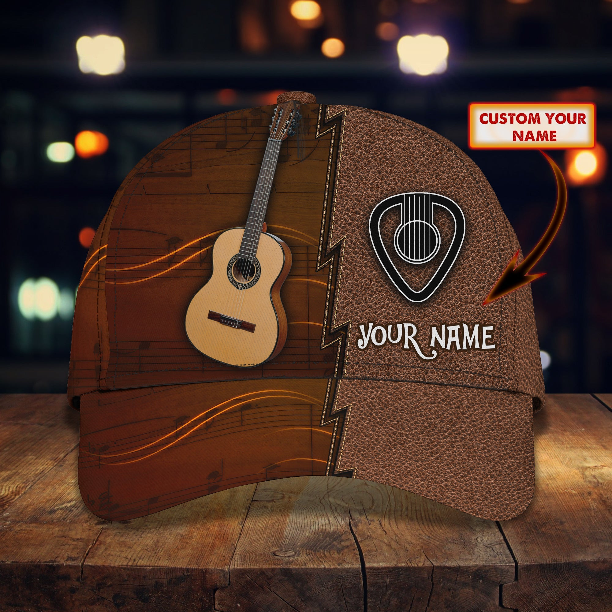 Custom Classic Cap - Personalized Guitar Name Hat Trucker Hats Custom Hats Gifts For Men & Women