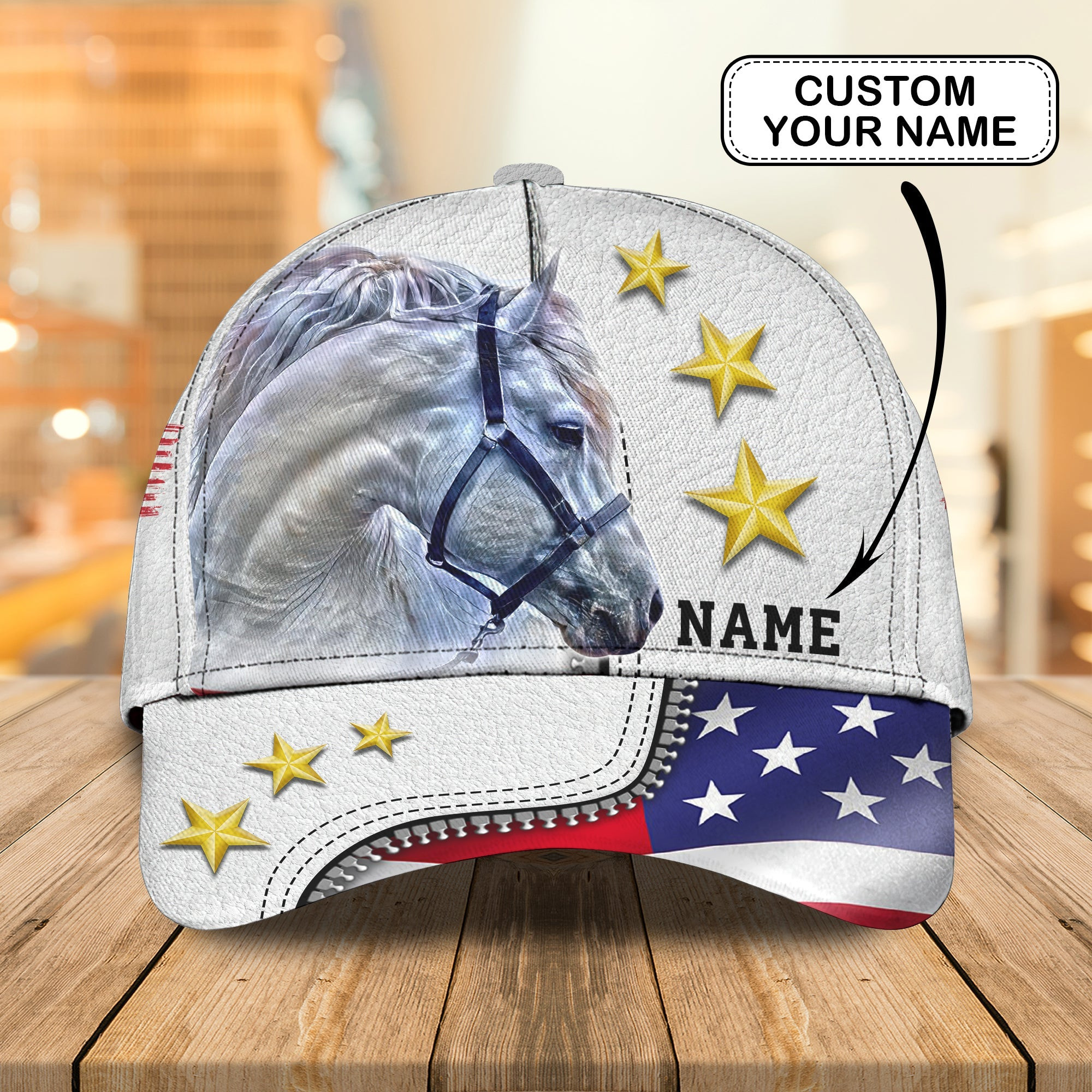 Custom Classic Cap - Personalized Horse Name Cap Trucker Hats Custom Hats Gifts For Men & Women