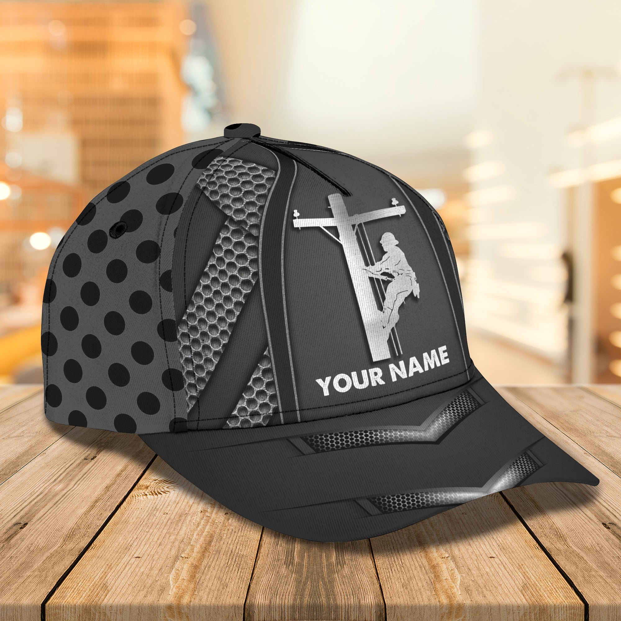 Custom Classic Cap - Personalized Lineman Name Hat Trucker Hats Custom Hats Gifts For Men & Women