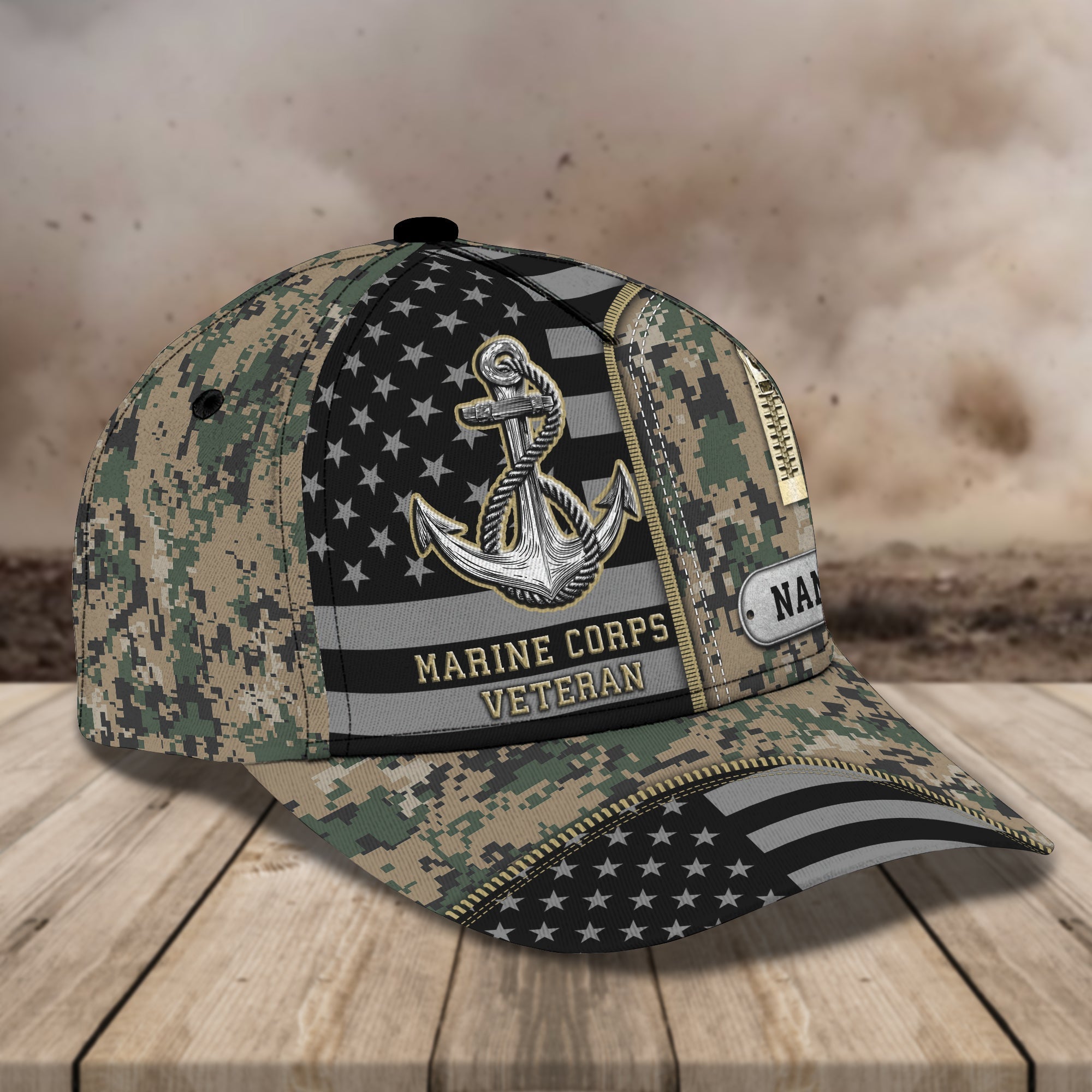 Custom Classic Cap - Personalized Marine Corps Veterans Cap Trucker Hats Custom Hats Gifts For Men & Women