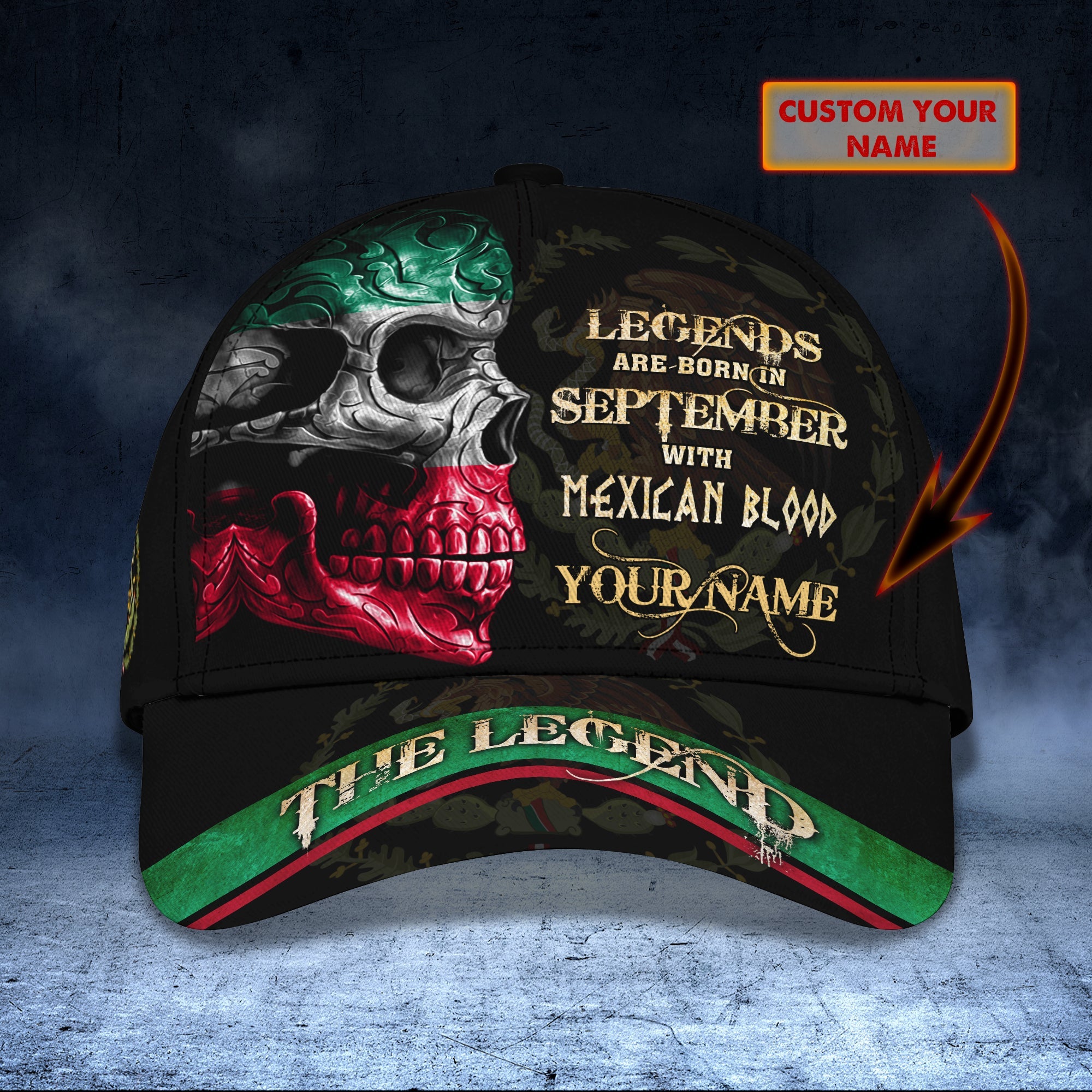 Custom Classic Cap - Personalized Mexican Blood Cap Trucker Hats Custom Hats Gifts For Men & Women