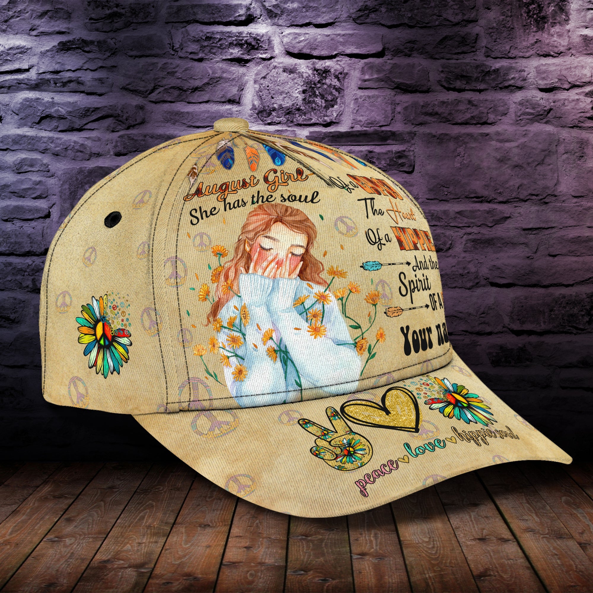 Custom Classic Cap - Personalized Name - August Trucker Hats Custom Hats Gifts For Men & Women