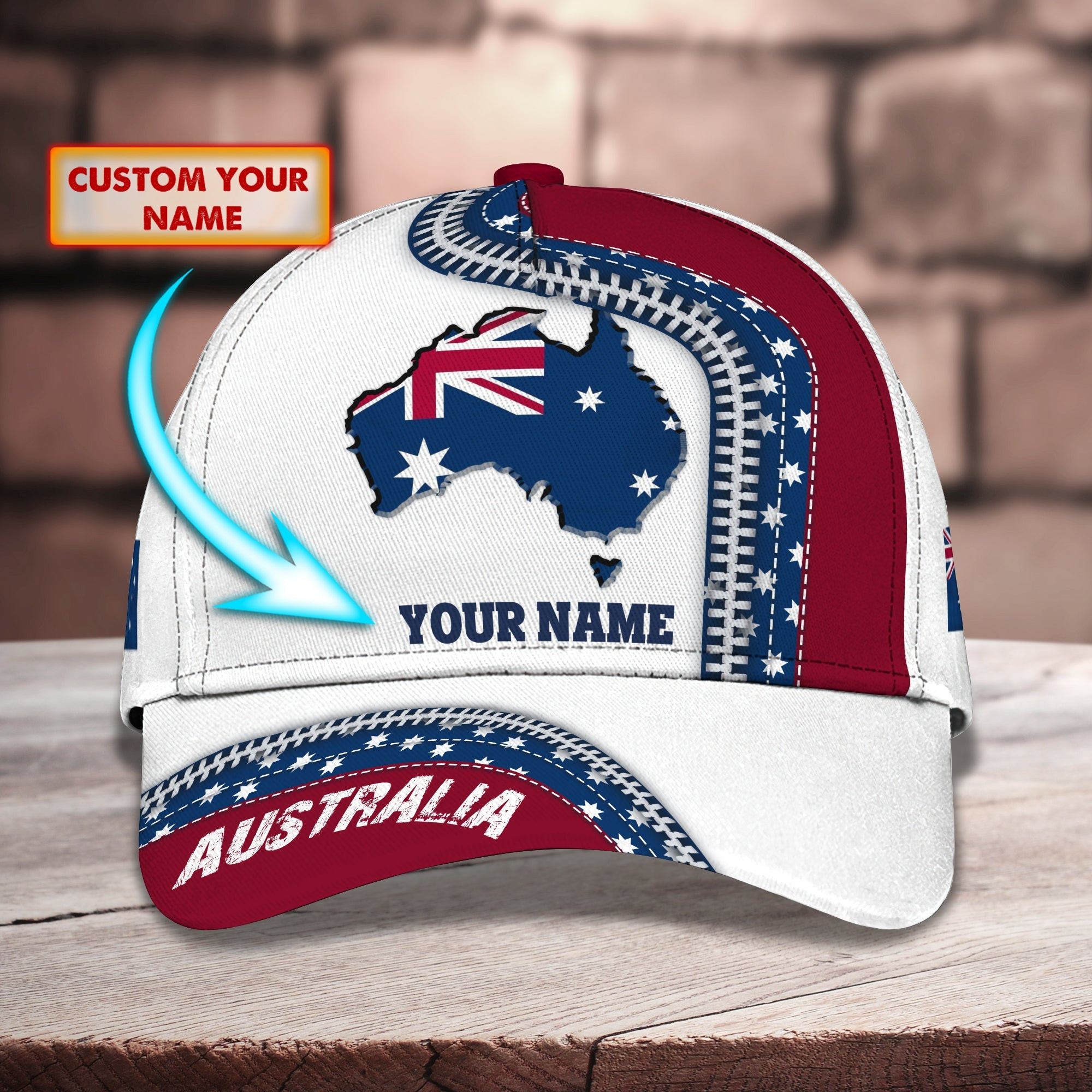 Custom Classic Cap - Personalized Name Cap - Australia Trucker Hats Custom Hats Gifts For Men & Women