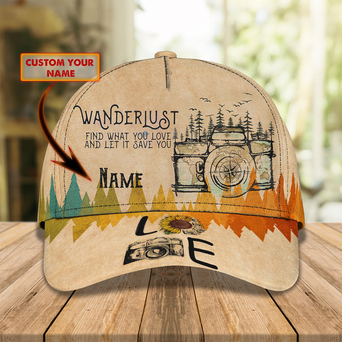 Custom Classic Cap Personalized Name Cap For Wanderlust Lovers Trucker Hats Custom Hats Gifts For Men & Women