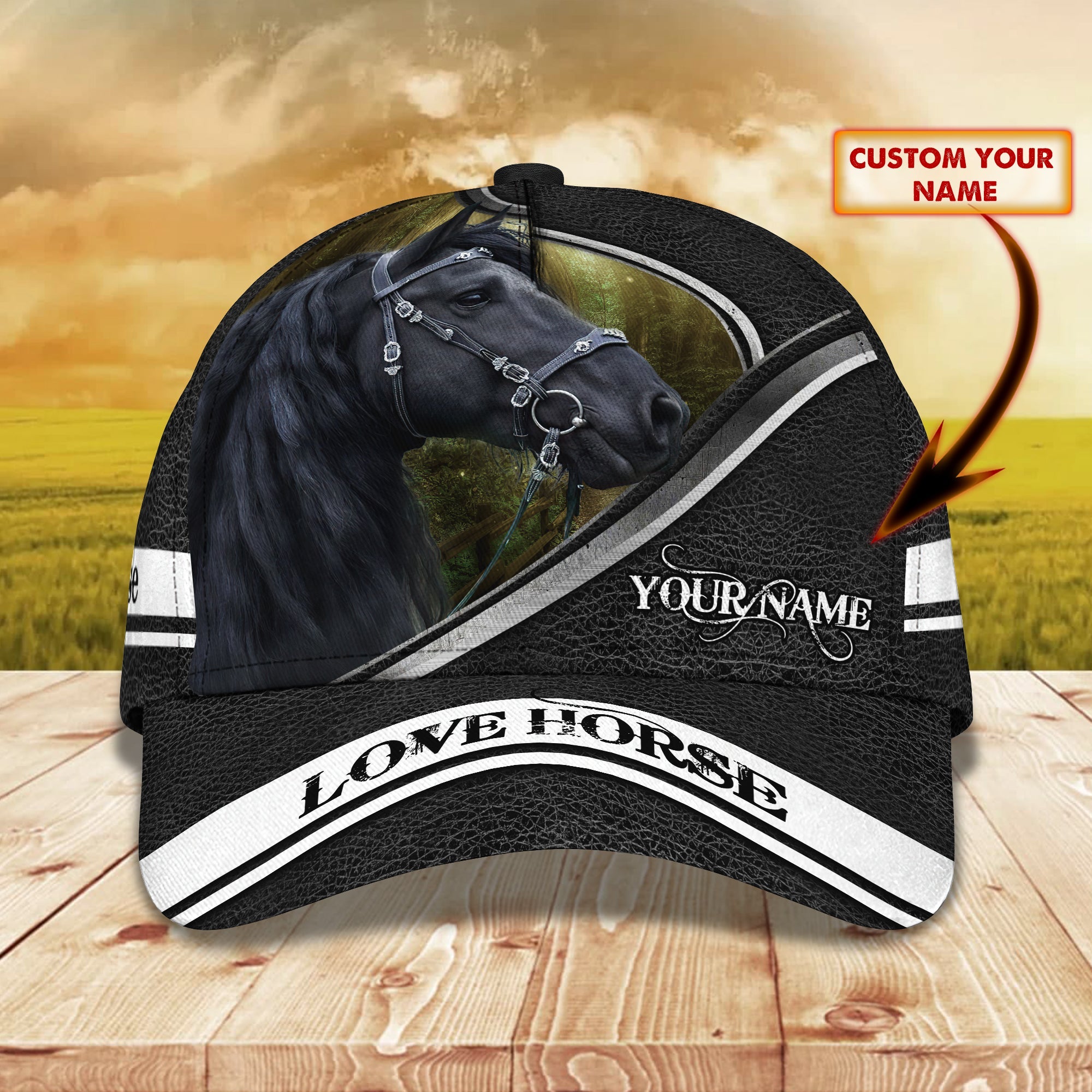 Custom Classic Cap - Personalized Name Cap - Ideal Gift For Horse Lovers Trucker Hats Custom Hats Gifts For Men & Women