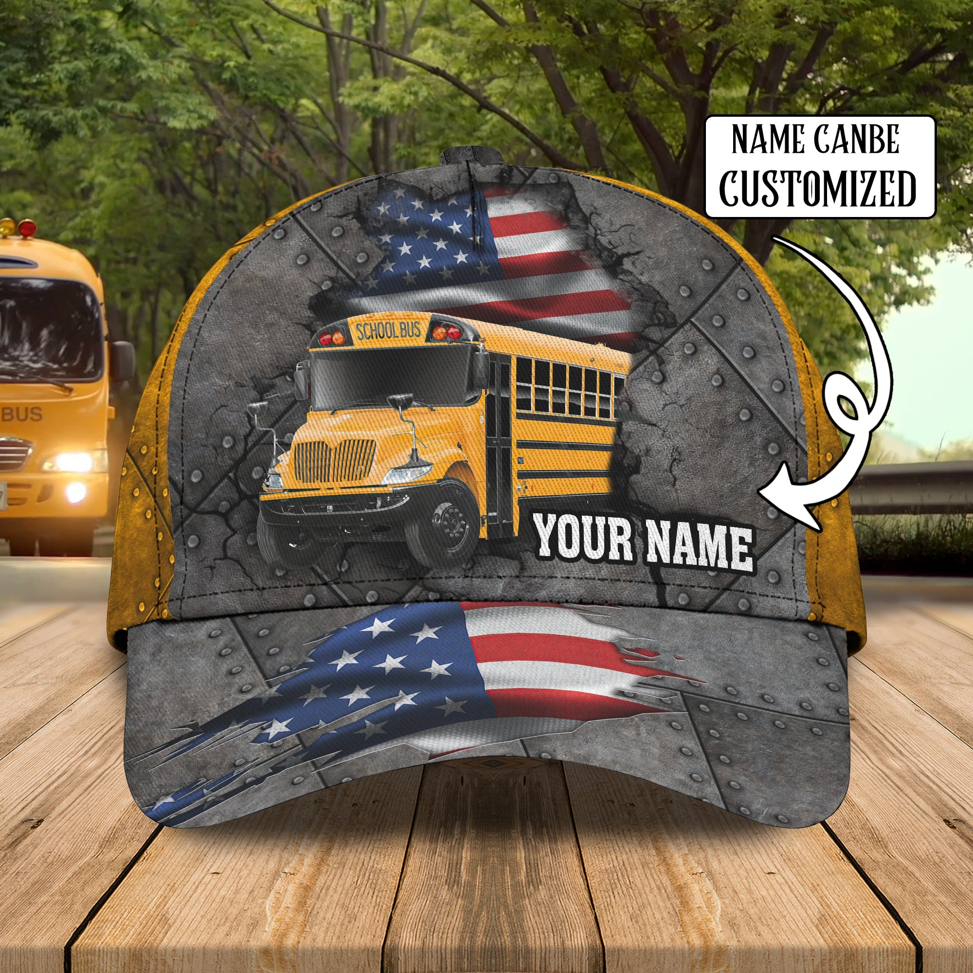 Custom Classic Cap - Personalized Name Cap - Perfect For America Bus Drivers Trucker Hats Custom Hats Gifts For Men & Women