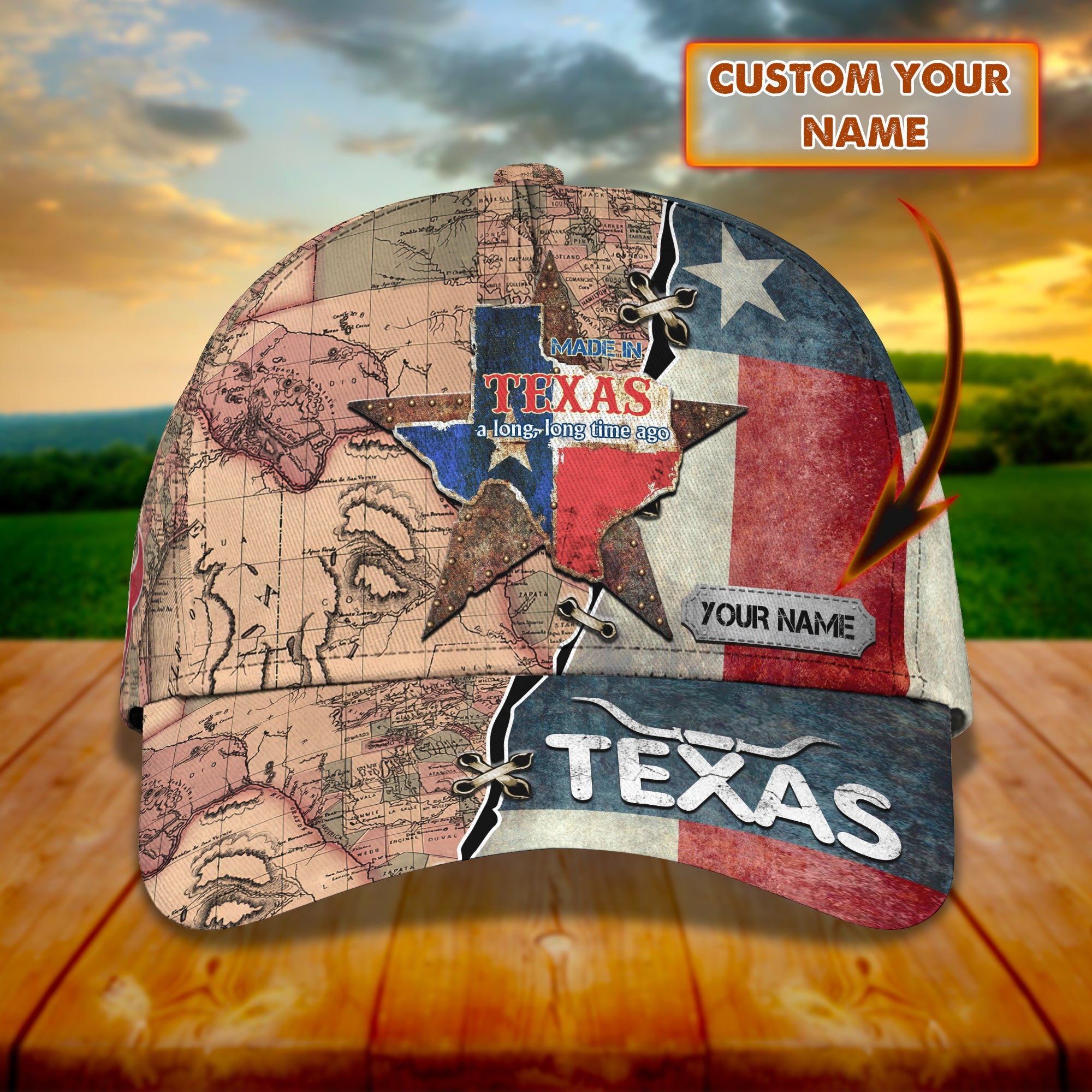 Custom Classic Cap - Personalized Name Cap - Texas Trucker Hats Custom Hats Gifts For Men & Women