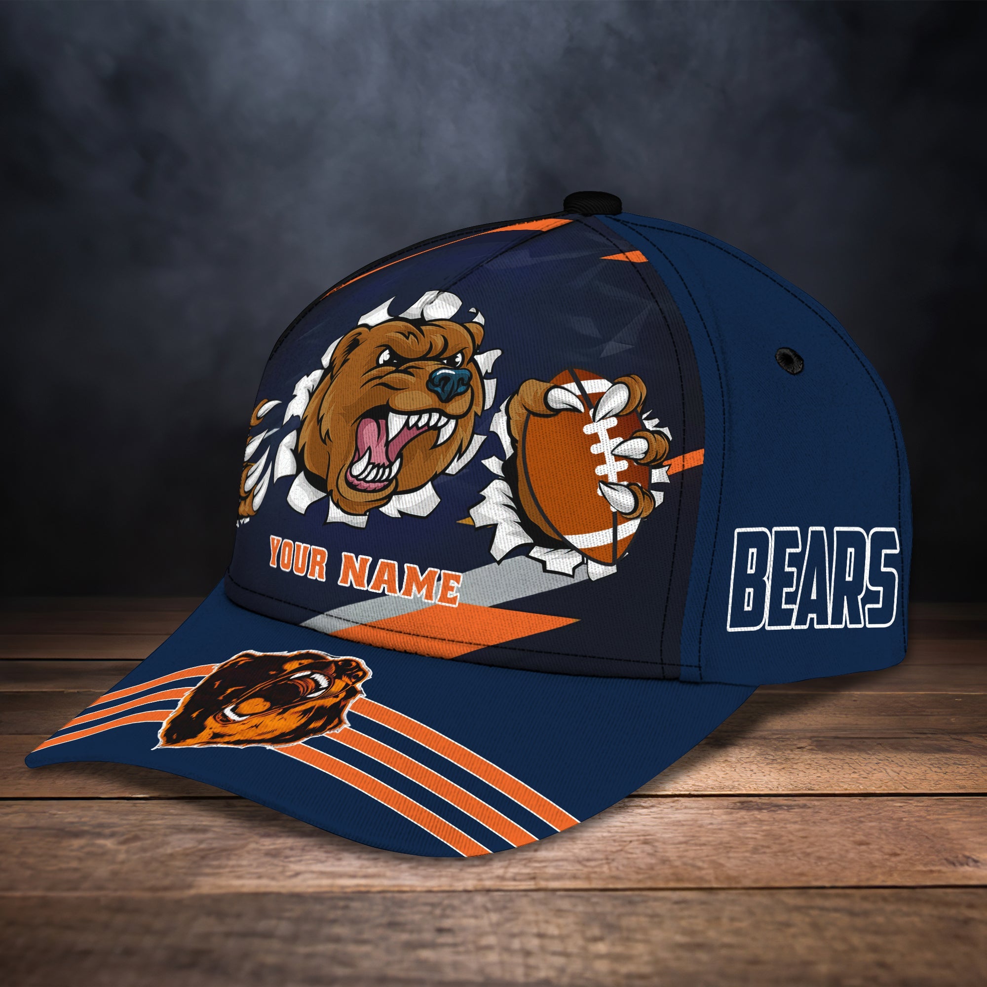 Custom Classic Cap - Personalized Name  - Chicago Bears - Perfect Gift Trucker Hats Custom Hats Gifts For Men & Women