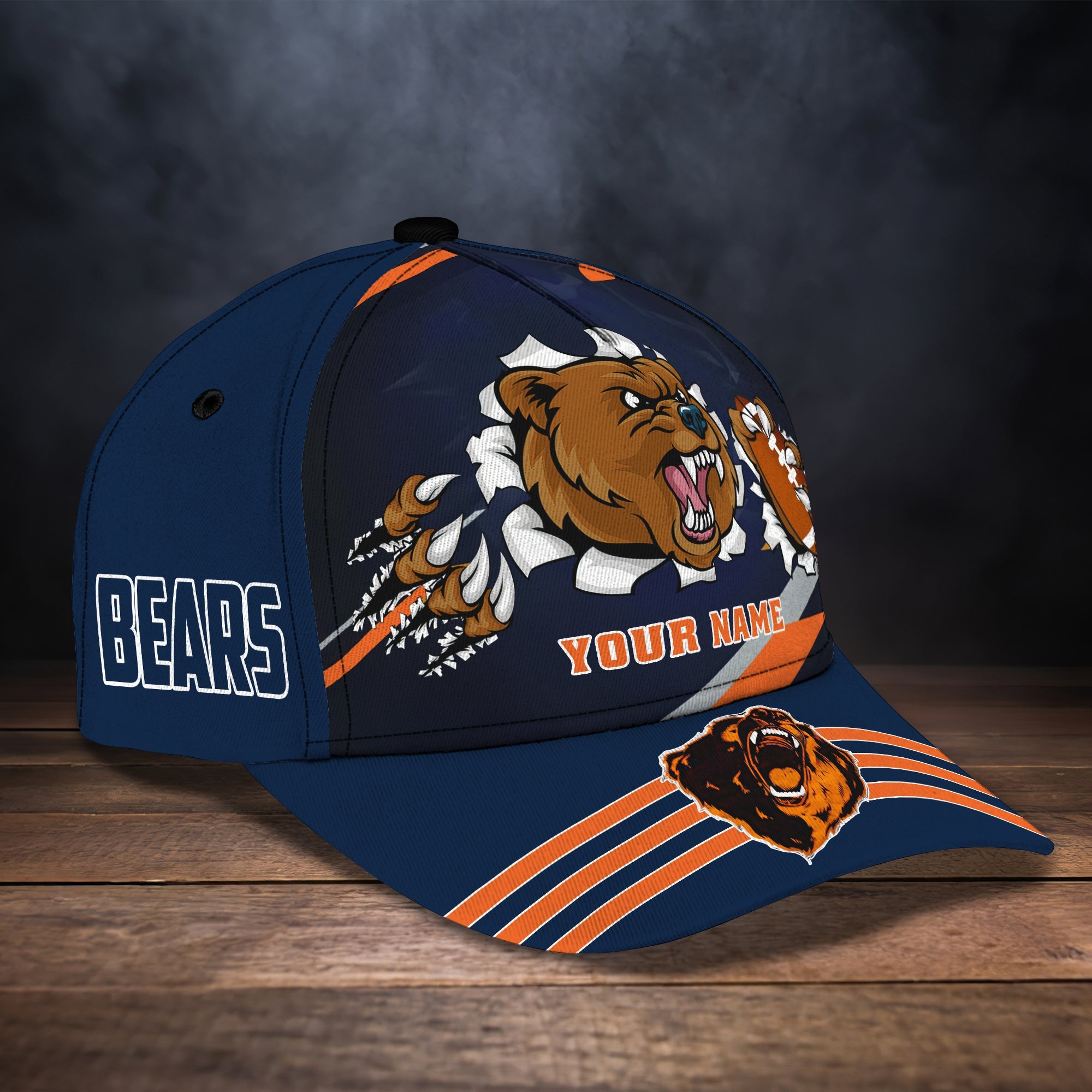 Custom Classic Cap - Personalized Name  - Chicago Bears - Perfect Gift Trucker Hats Custom Hats Gifts For Men & Women