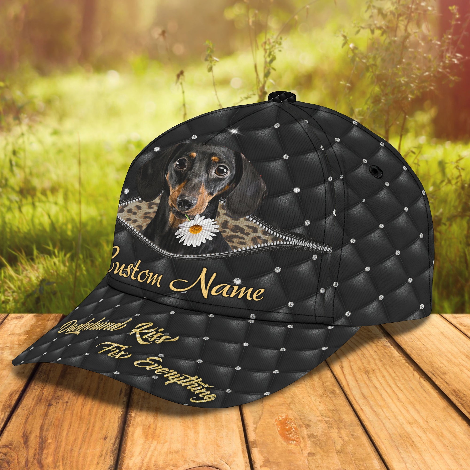 Custom Classic Cap - Personalized Name - Dachshund Design Trucker Hats Custom Hats Gifts For Men & Women