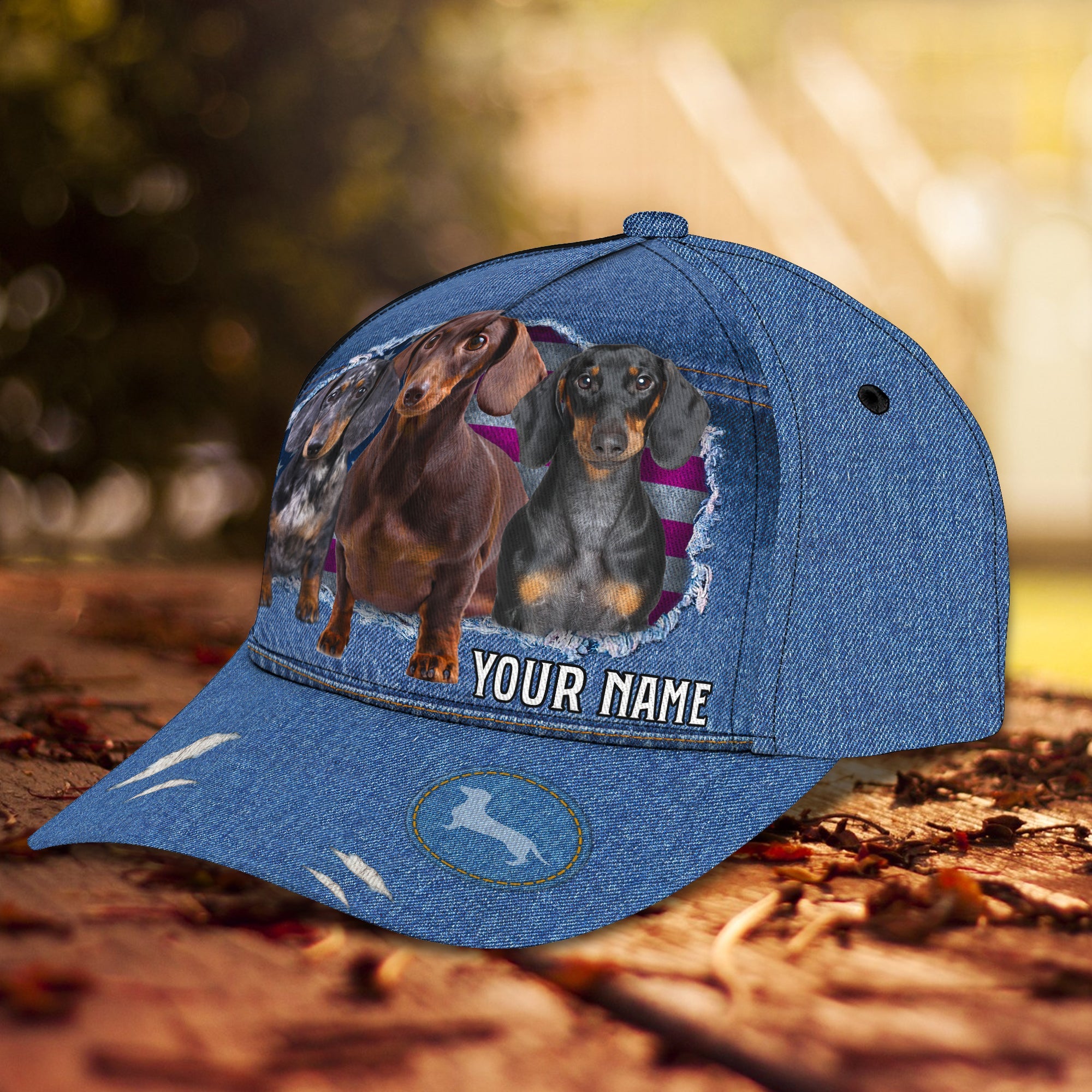 Custom Classic Cap - Personalized Name - Dachshund Design Trucker Hats Custom Hats Gifts For Men & Women