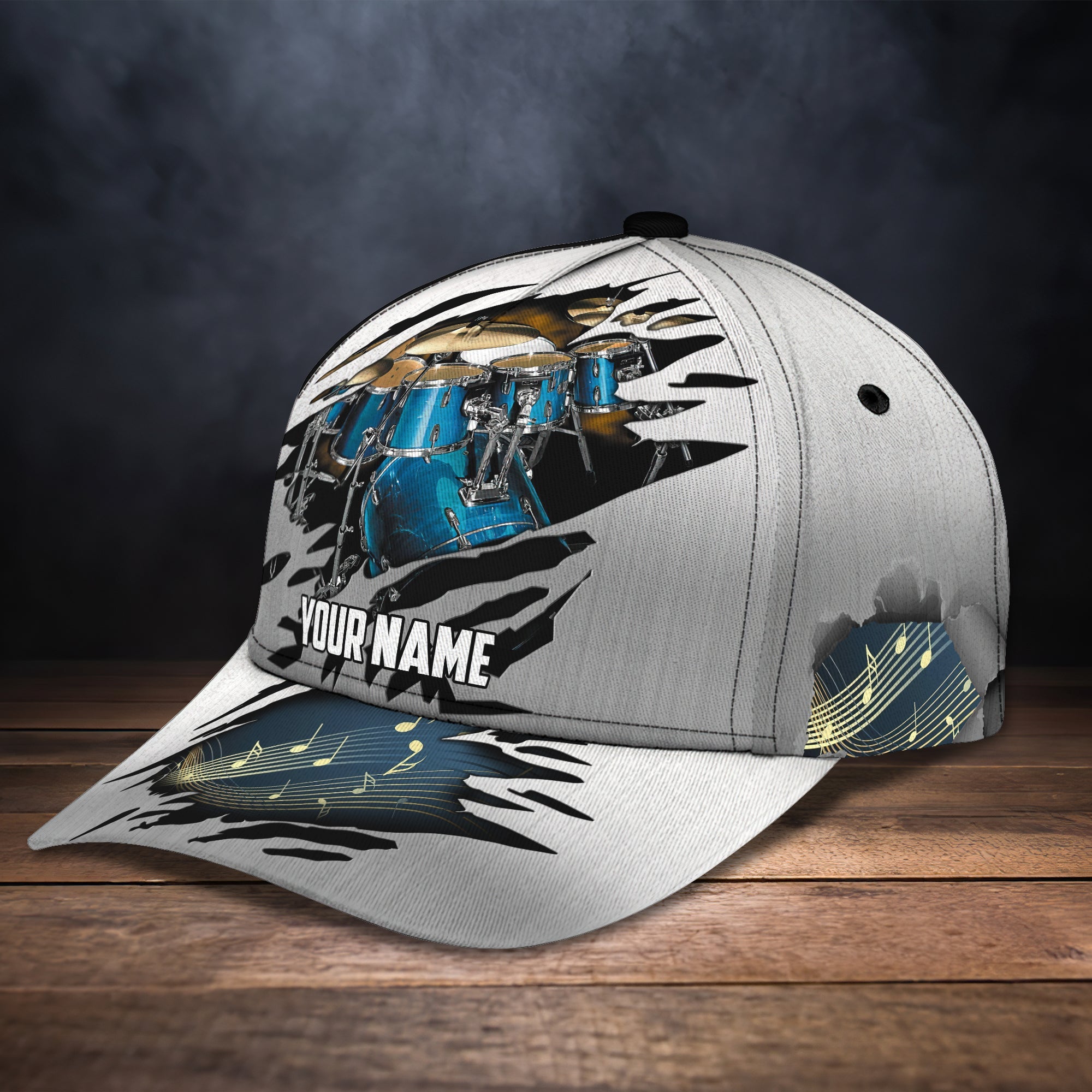 Custom Classic Cap - Personalized Name Drum Trucker Hats Custom Hats Gifts For Men & Women
