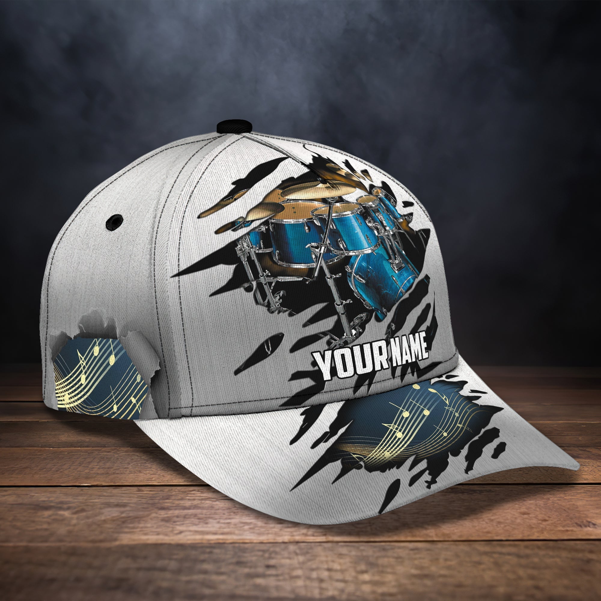 Custom Classic Cap - Personalized Name Drum Trucker Hats Custom Hats Gifts For Men & Women