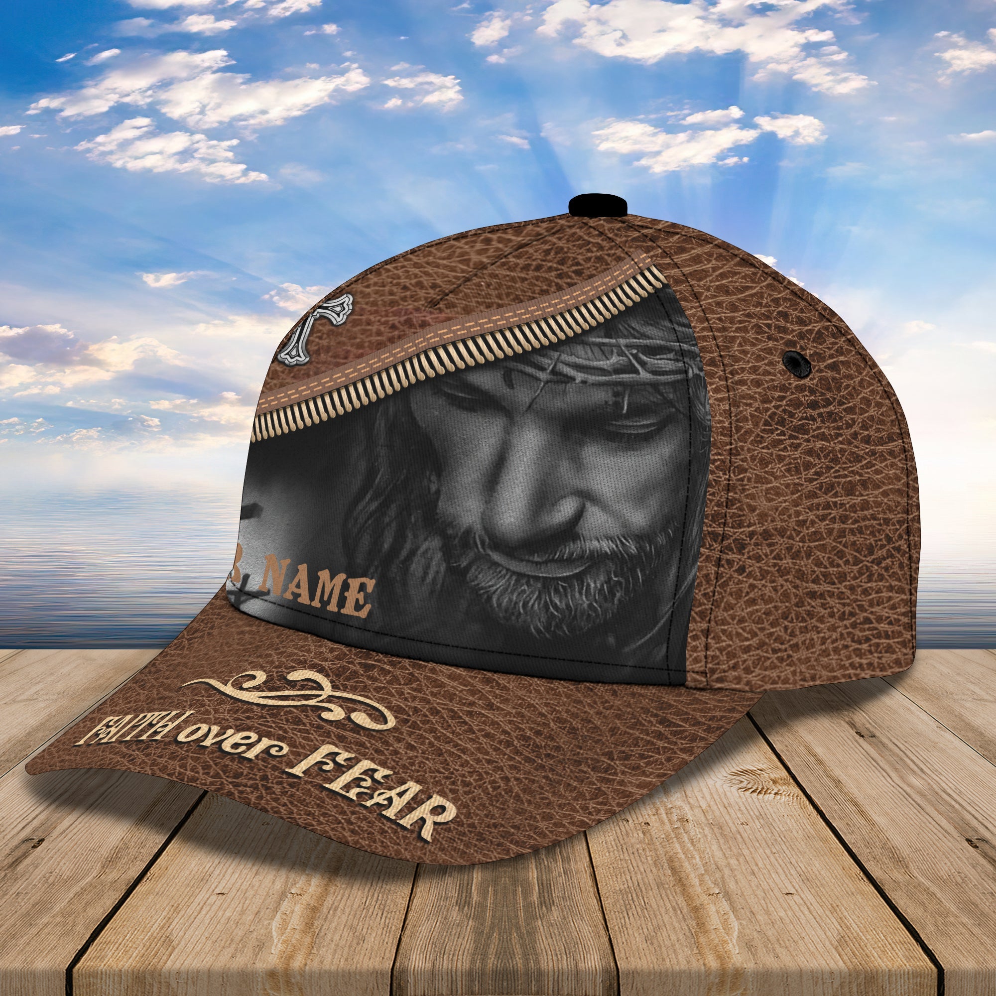 Custom Classic Cap - Personalized Name - Faith Design Trucker Hats Custom Hats Gifts For Men & Women